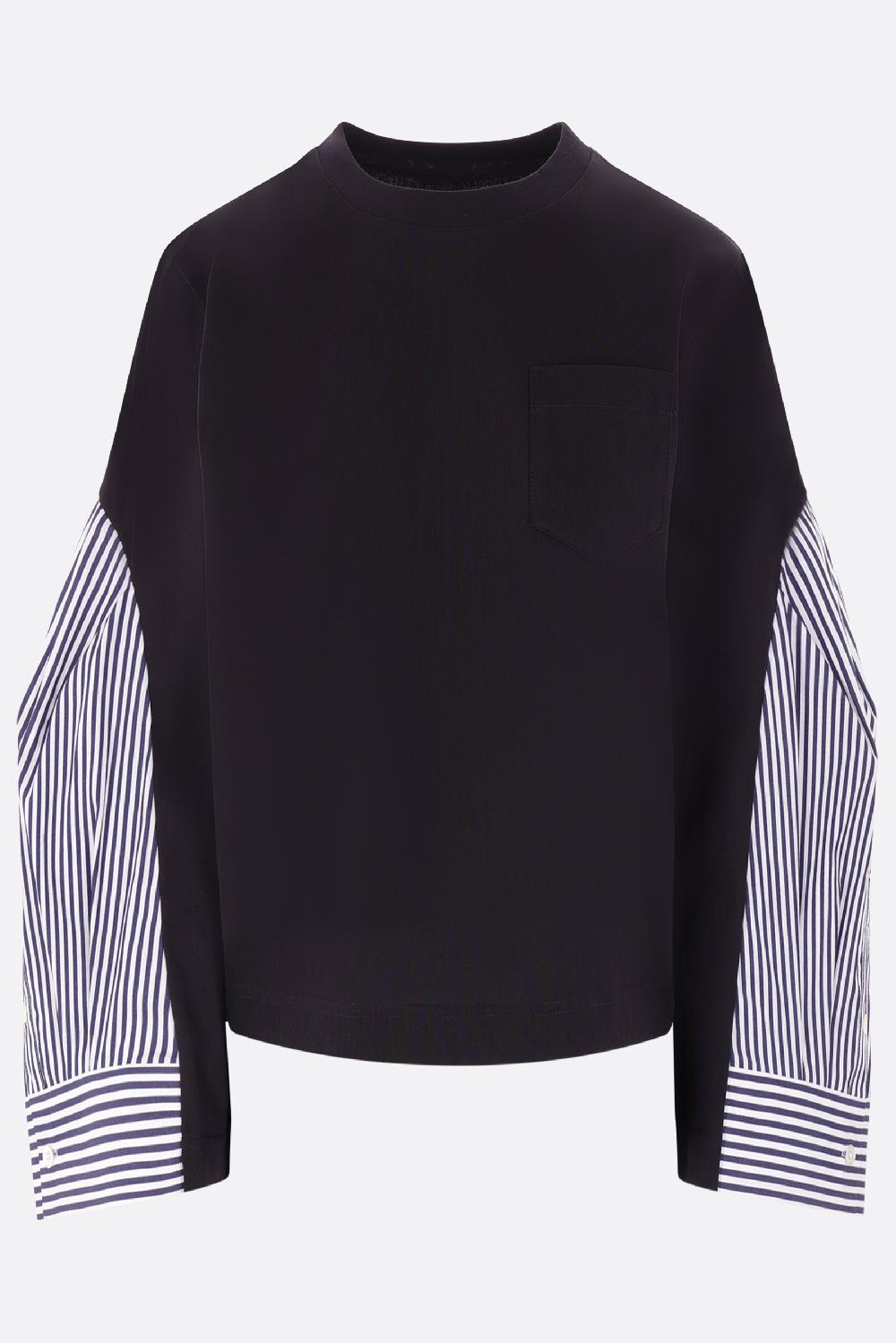 SACAI T-shirt In Jersey E Popeline