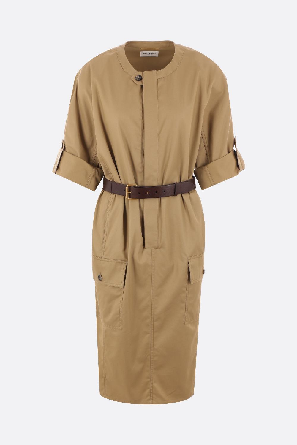 SAINT LAURENT abito corto in twill di cotone