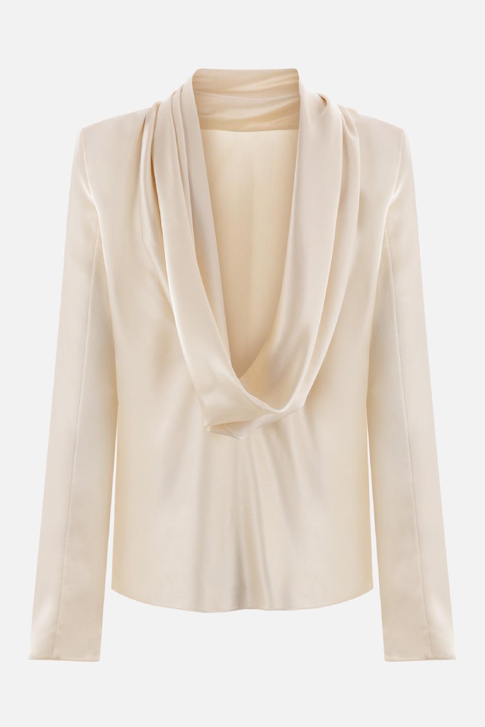 SAINT LAURENT Blusa In Envers Satin