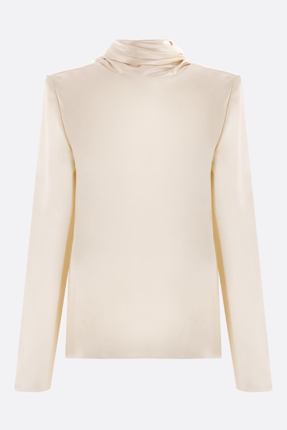 SAINT LAURENT blusa in envers satin