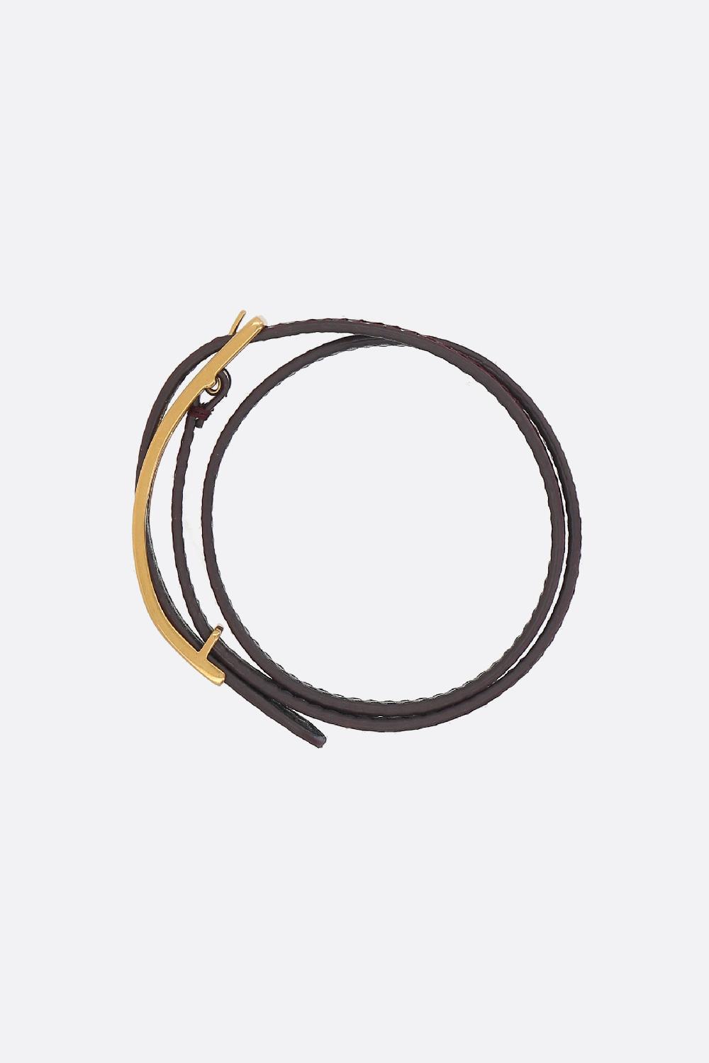 SAINT LAURENT Bracciale YSL In Pelle Verniciata