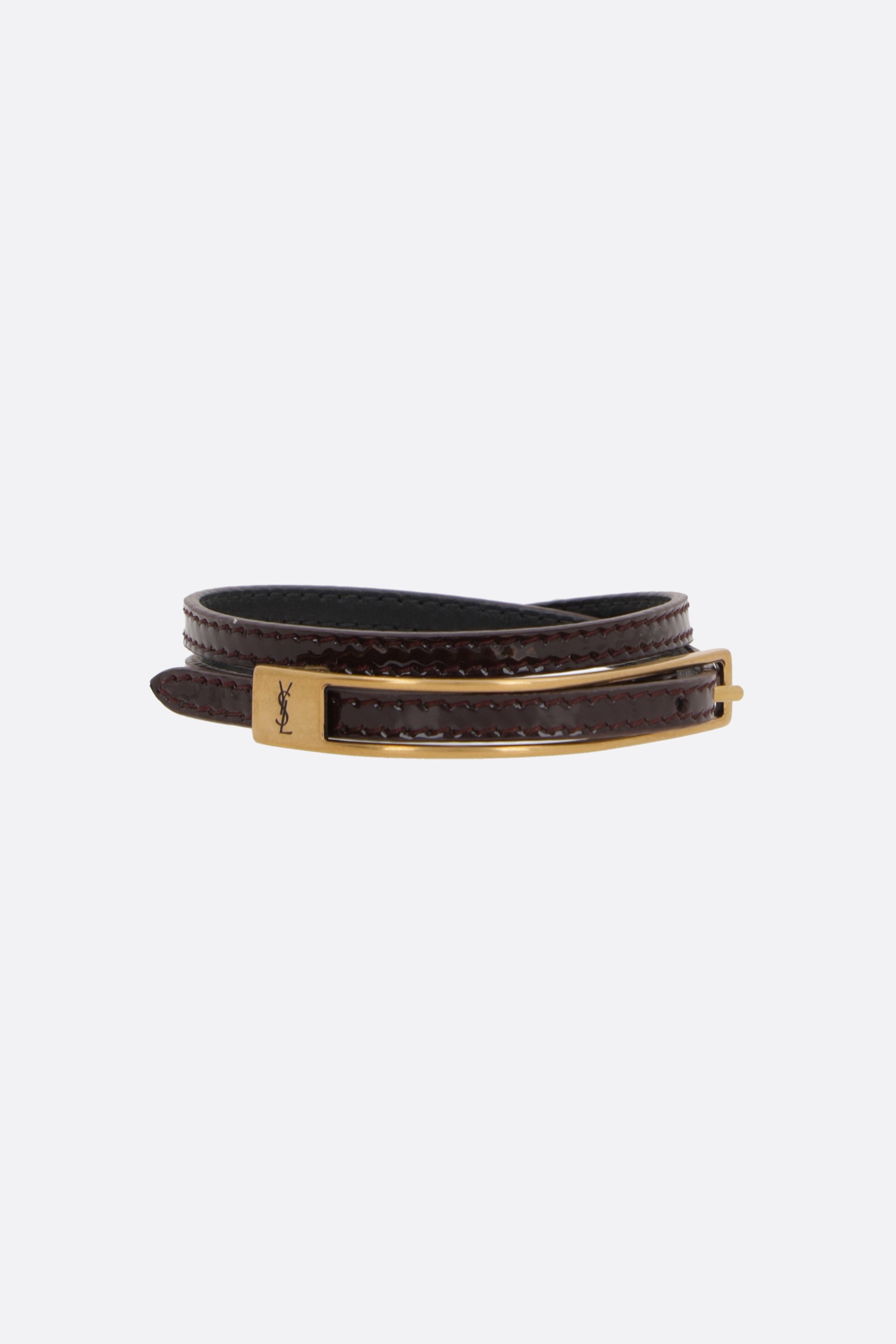 SAINT LAURENT Bracciale YSL In Pelle Verniciata