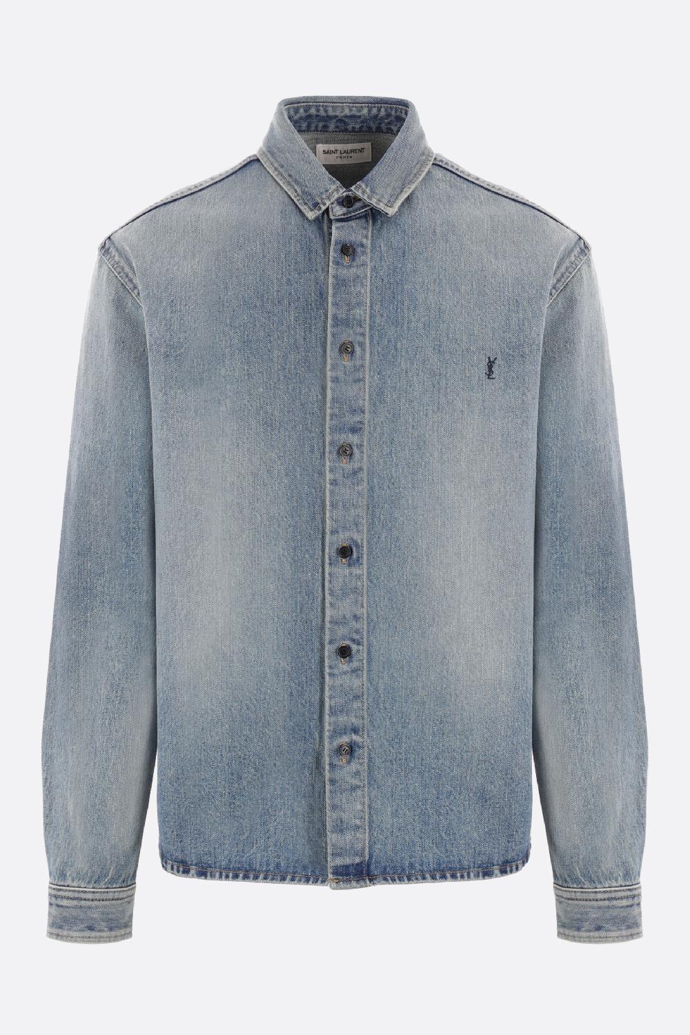 SAINT LAURENT camicia Cassandre in denim