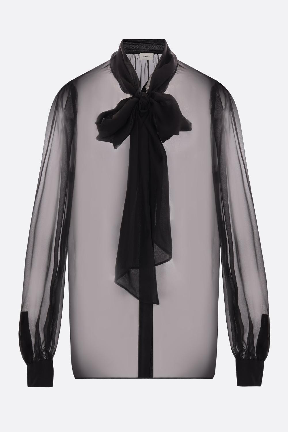 SAINT LAURENT camicia in chiffon con lavallière