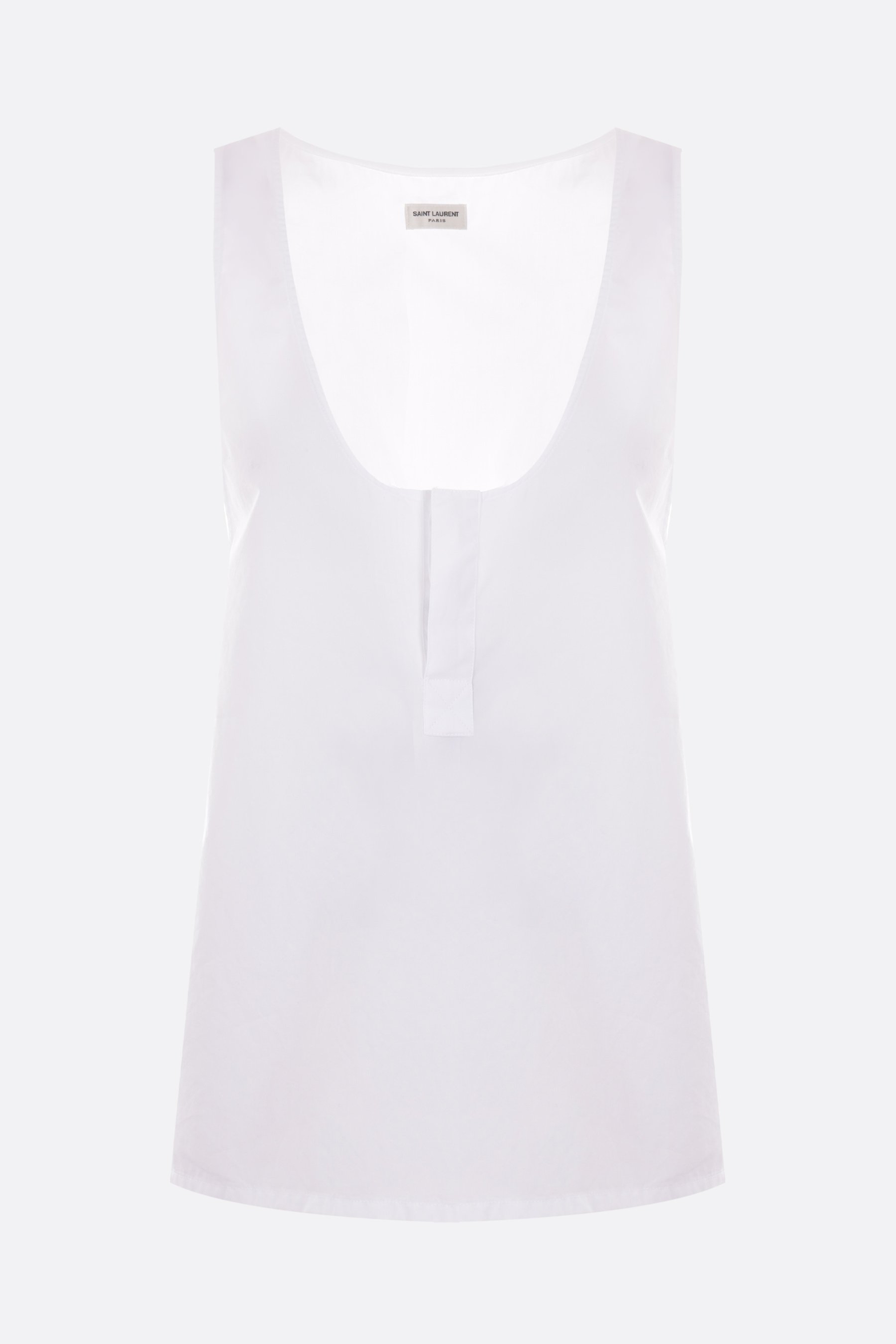 SAINT LAURENT canotta Henley in popeline