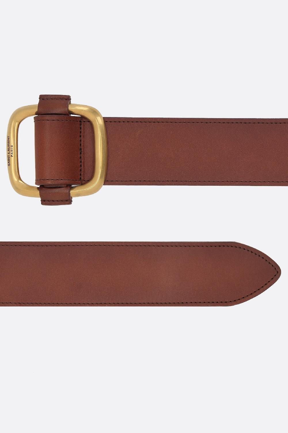 SAINT LAURENT Cintura Alta In Pelle Liscia