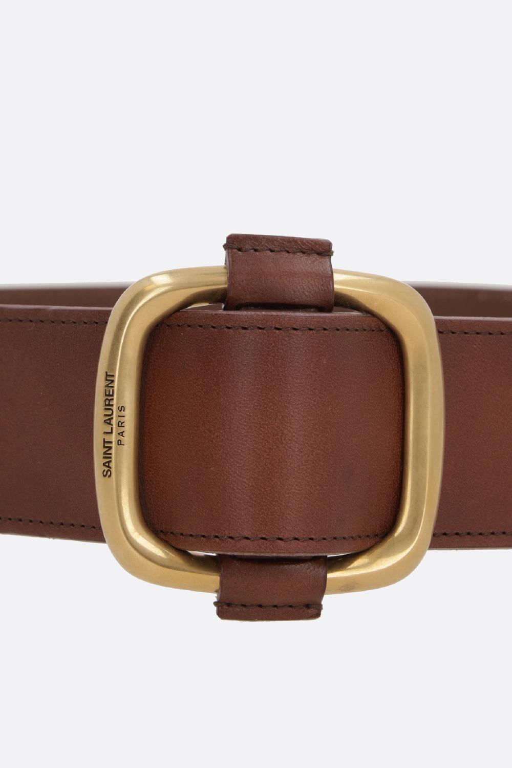 SAINT LAURENT Cintura Alta In Pelle Liscia