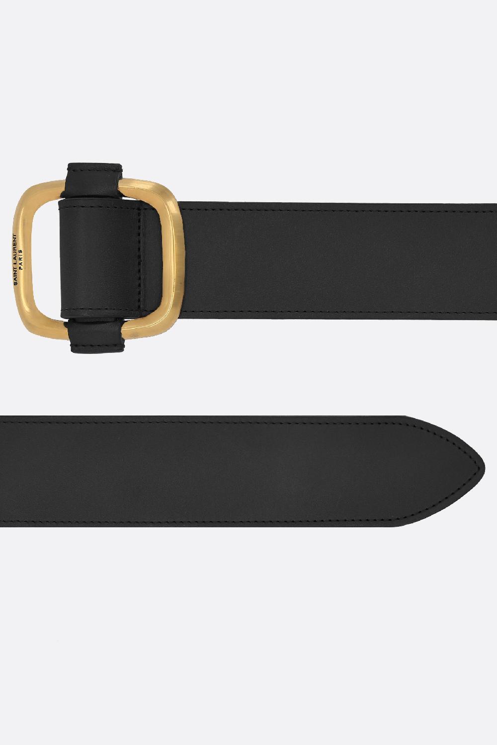 SAINT LAURENT Cintura Alta In Pelle Liscia