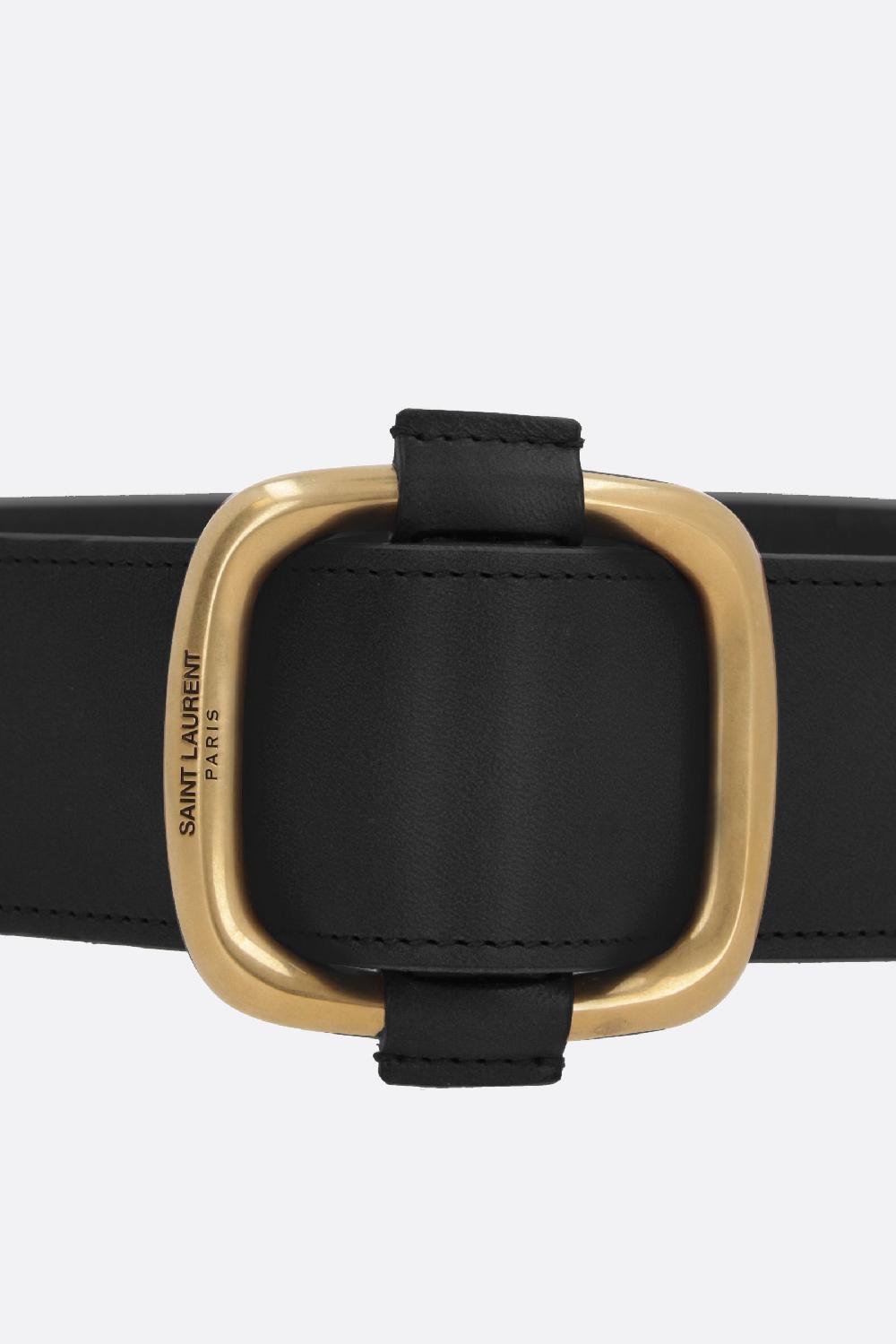 SAINT LAURENT Cintura Alta In Pelle Liscia