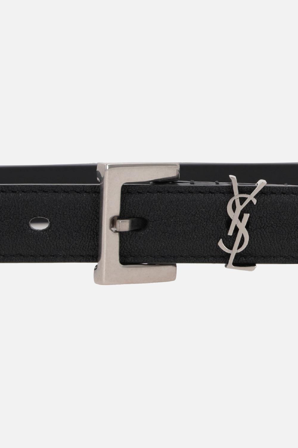 SAINT LAURENT Cintura Sottile Cassandre In Nappa