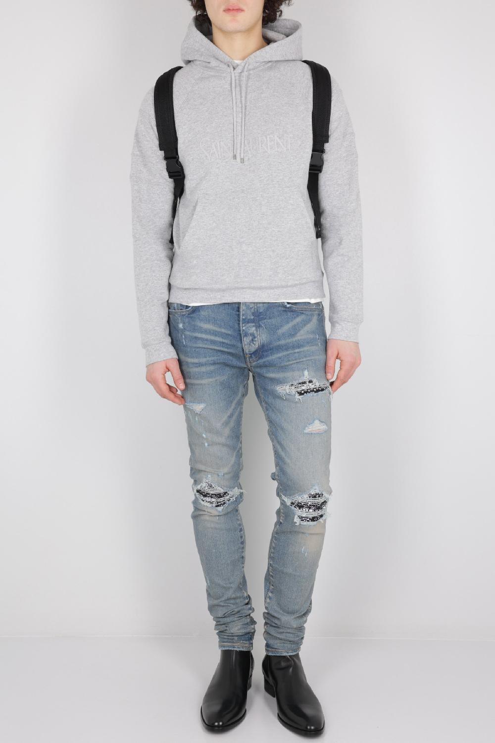 SAINT LAURENT Felpa In Pile Con Ricamo Logo