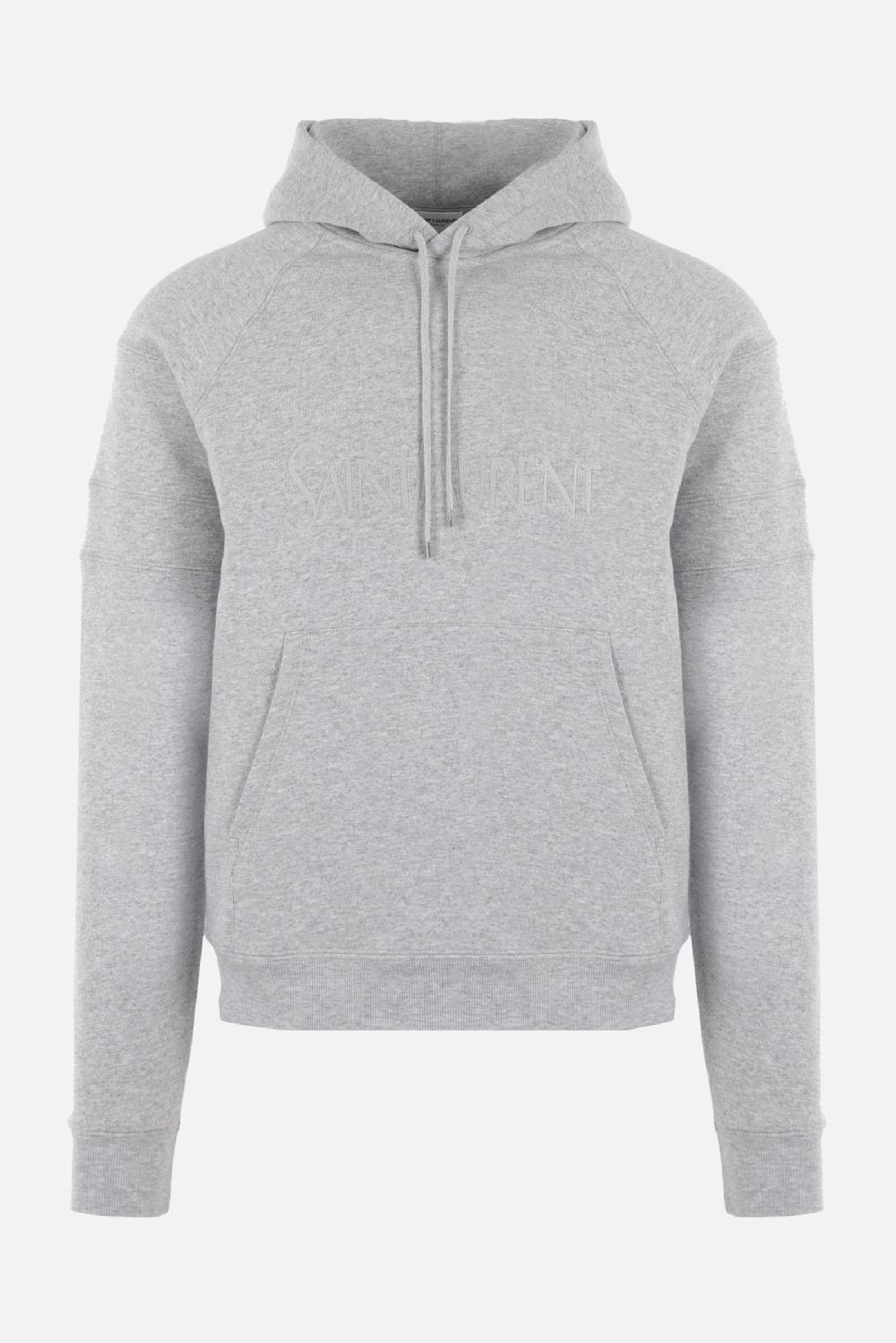 SAINT LAURENT felpa in pile con ricamo logo