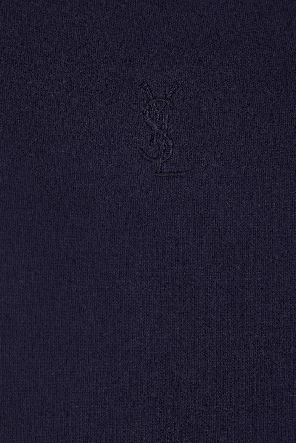 SAINT LAURENT Felpa In Pile Ricamo Logo