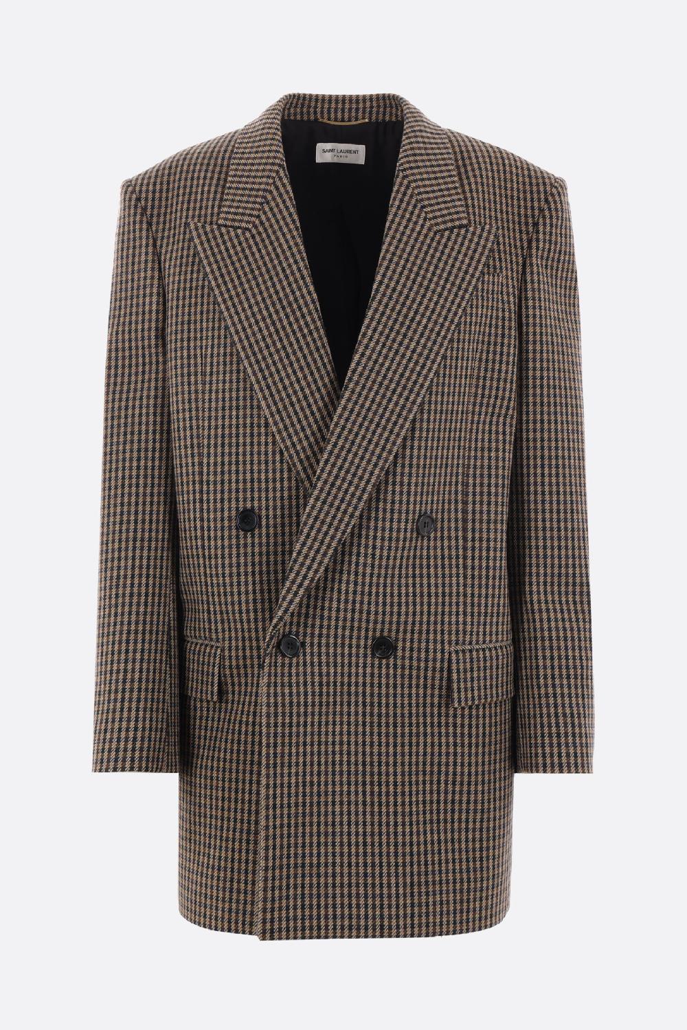 SAINT LAURENT giacca oversize in lana Vichy