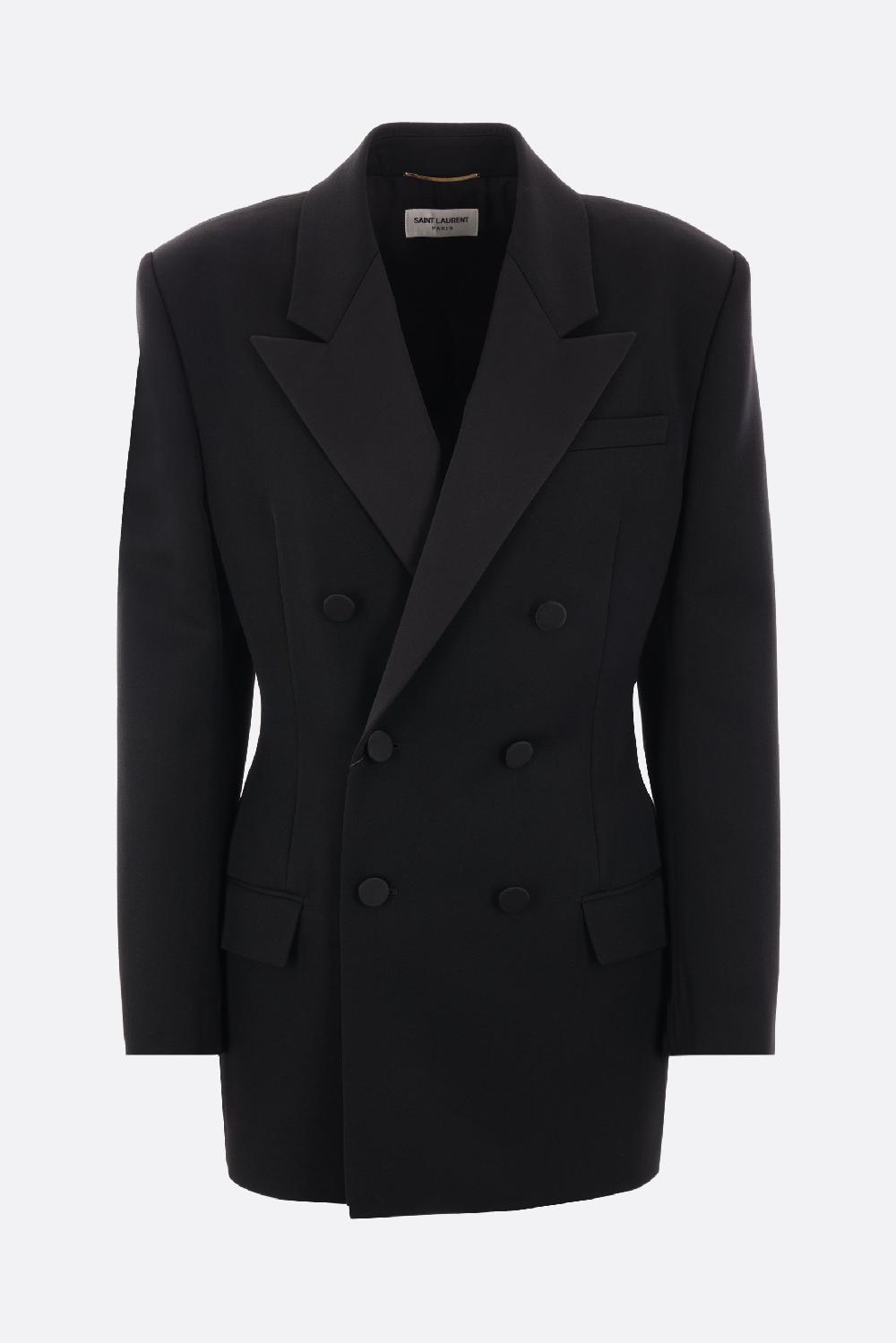 SAINT LAURENT giacca smoking in grain de poudre