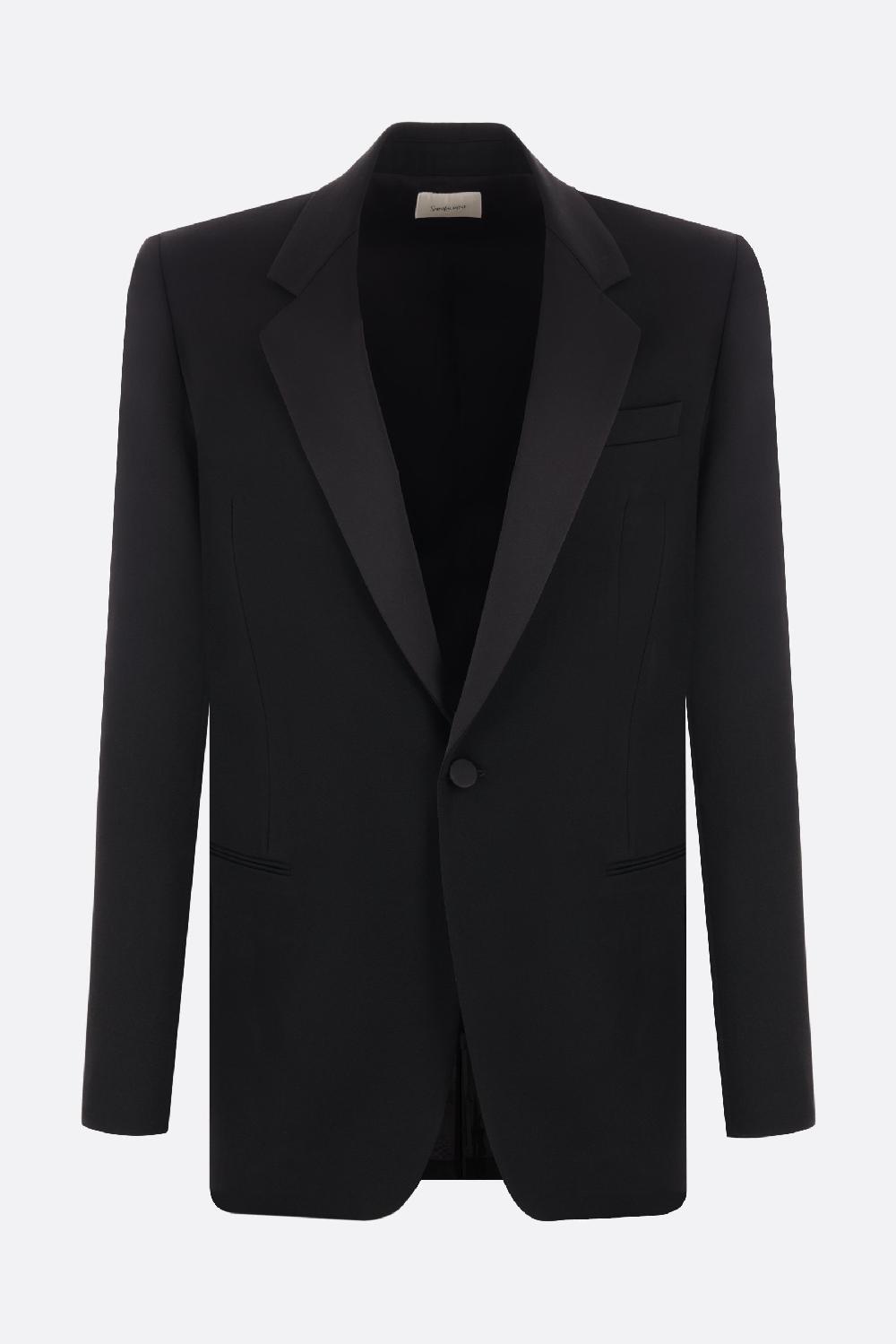 SAINT LAURENT Giacca Smoking In Grain De Poudre