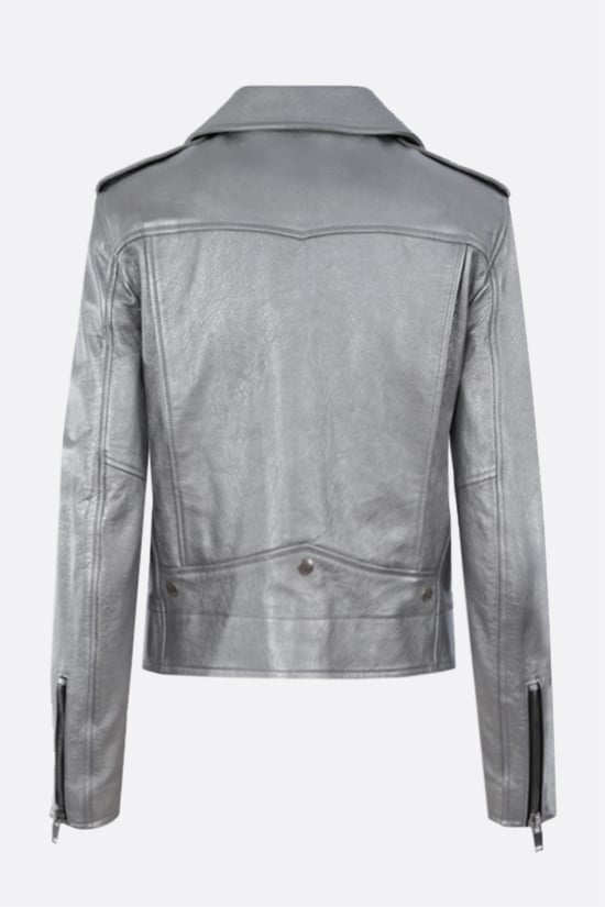 SAINT LAURENT Giubbotto Biker In Nappa Laminata