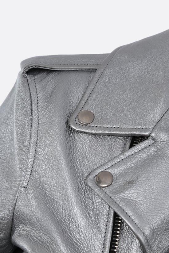 SAINT LAURENT Giubbotto Biker In Nappa Laminata