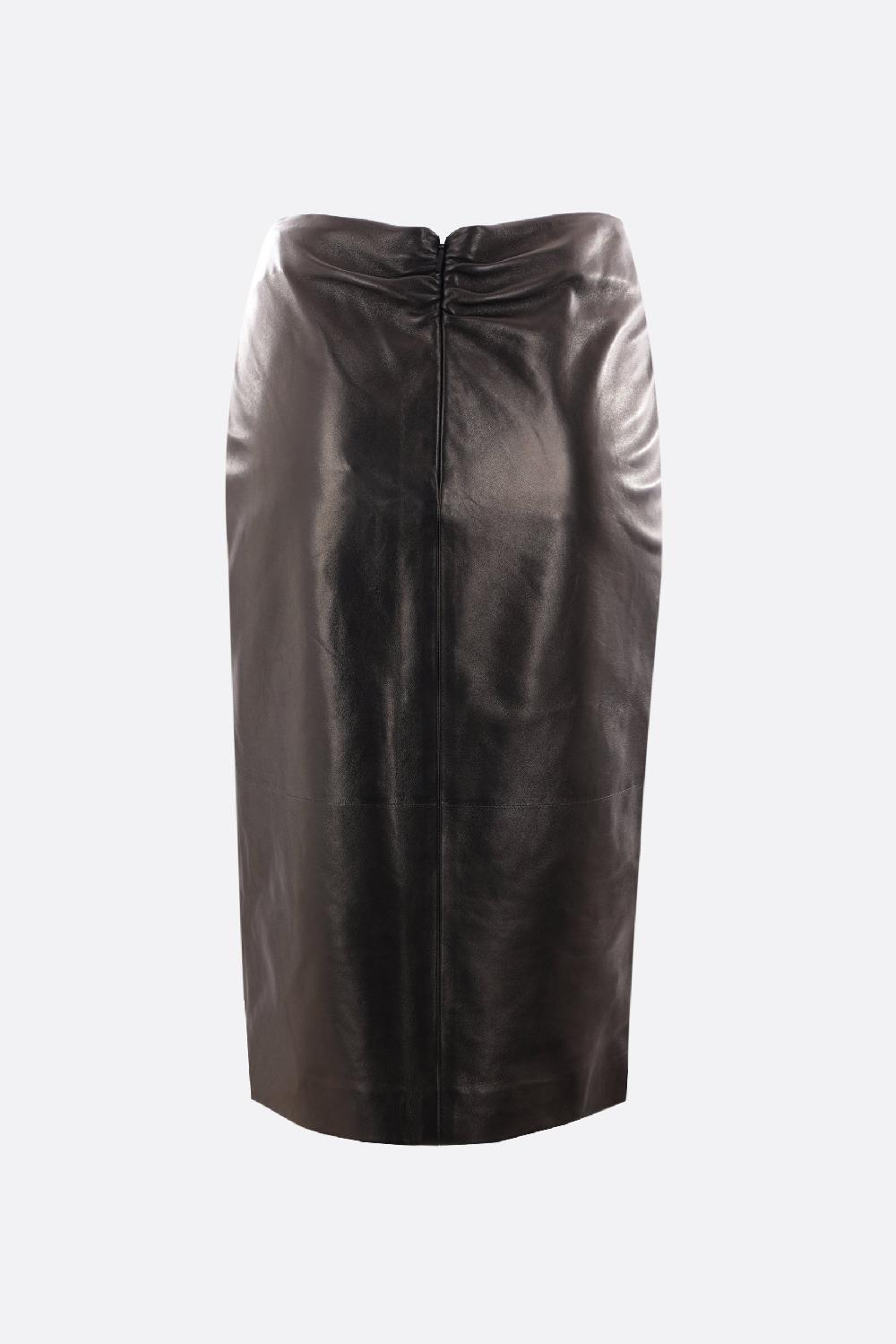 SAINT LAURENT Gonna Midi A Tubino In Nappa