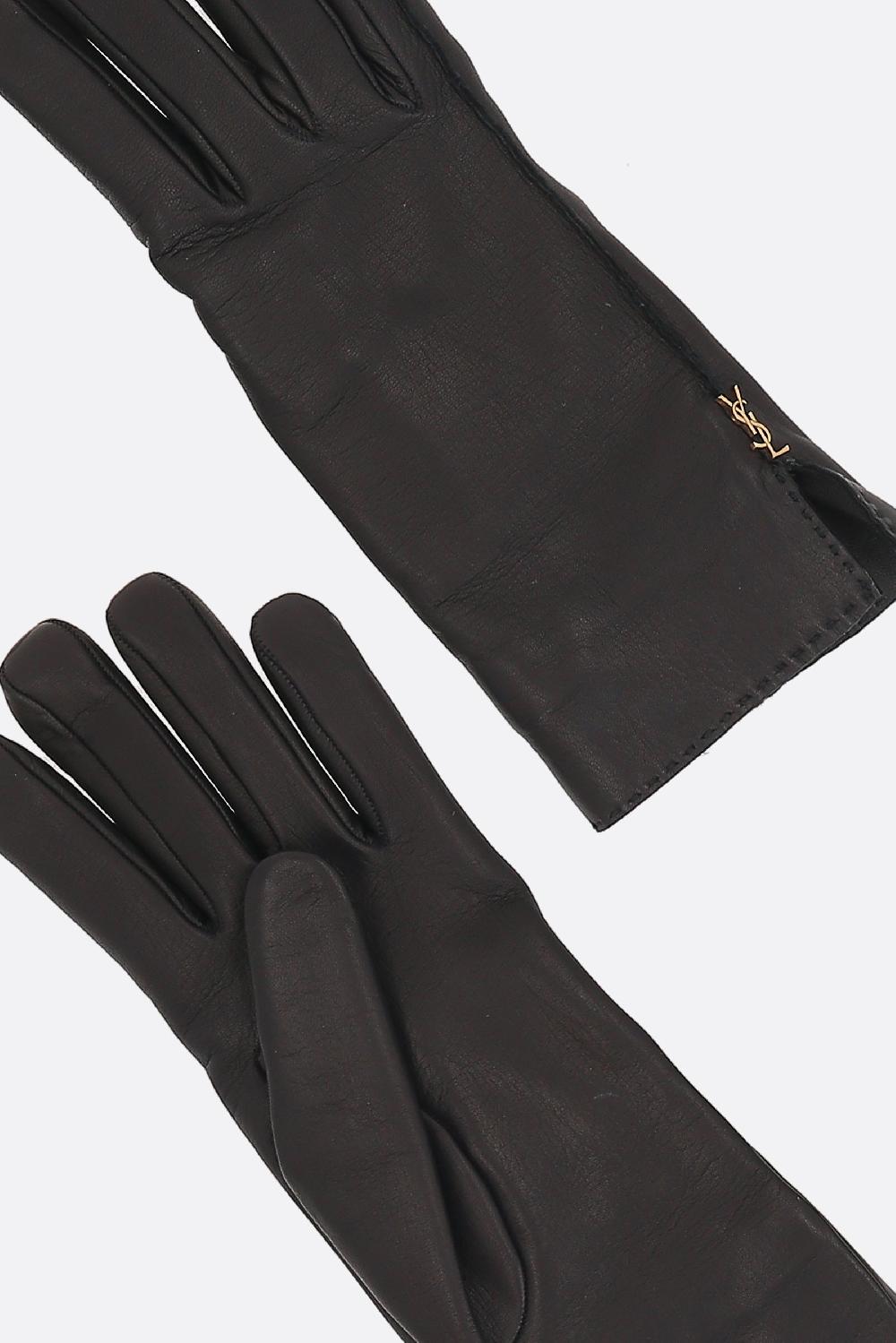 SAINT LAURENT Guanti In Nappa Con Logo Cassandre