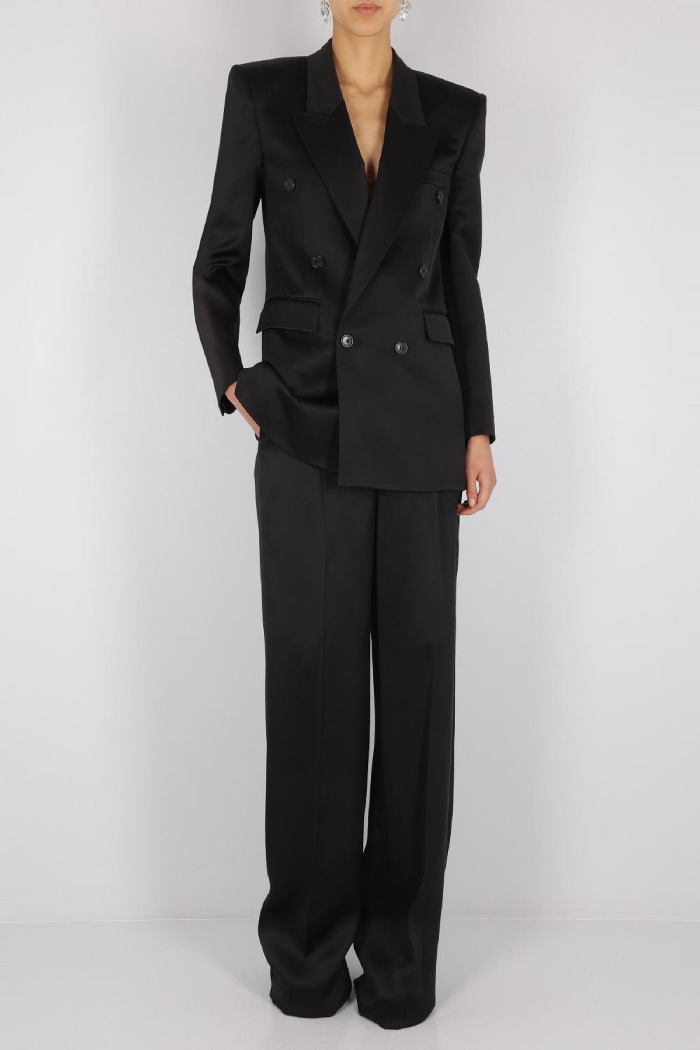 SAINT LAURENT Pantalone A Gamba Larga In Raso