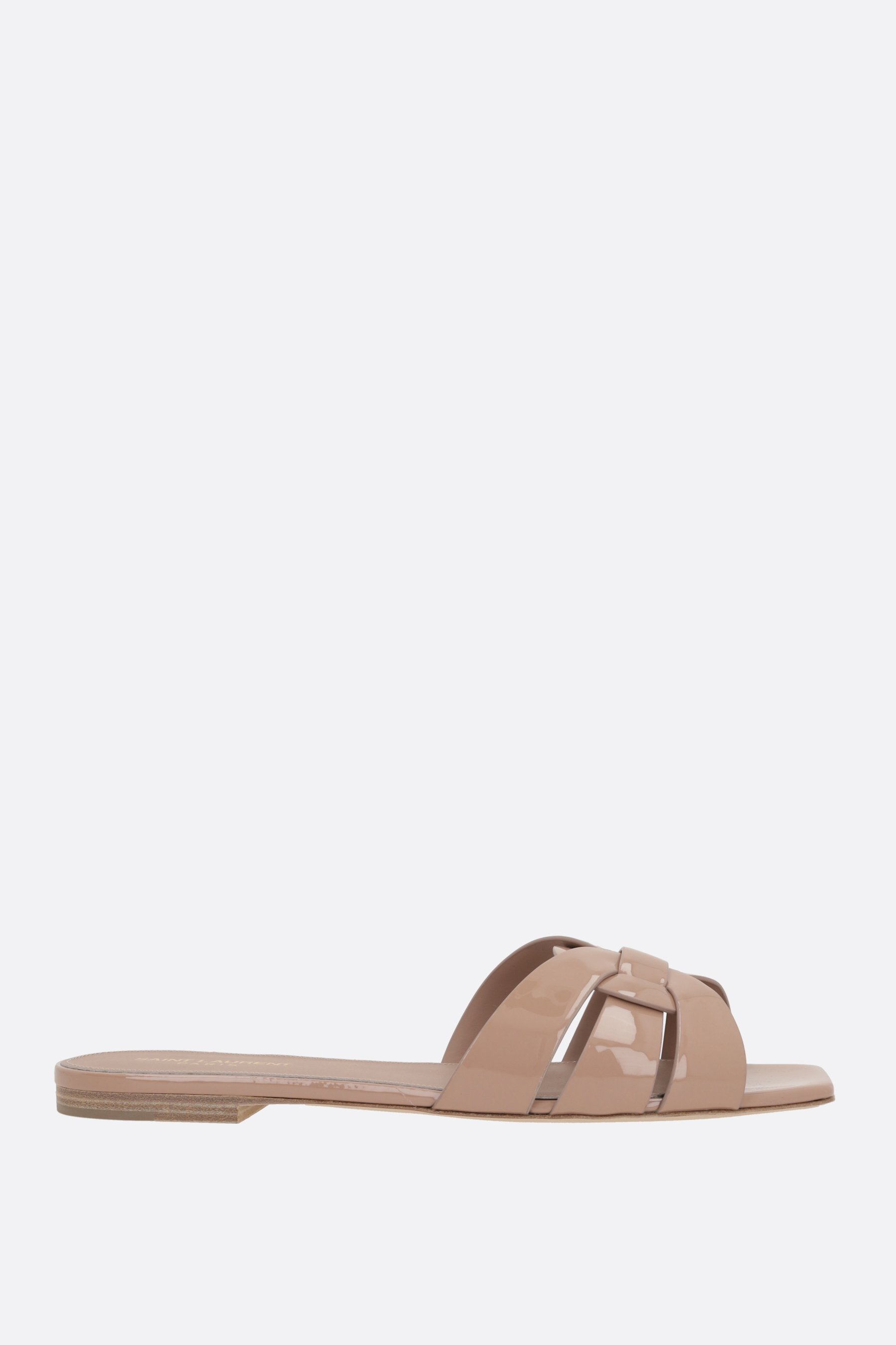 SAINT LAURENT sandalo slide Tribute in vernice