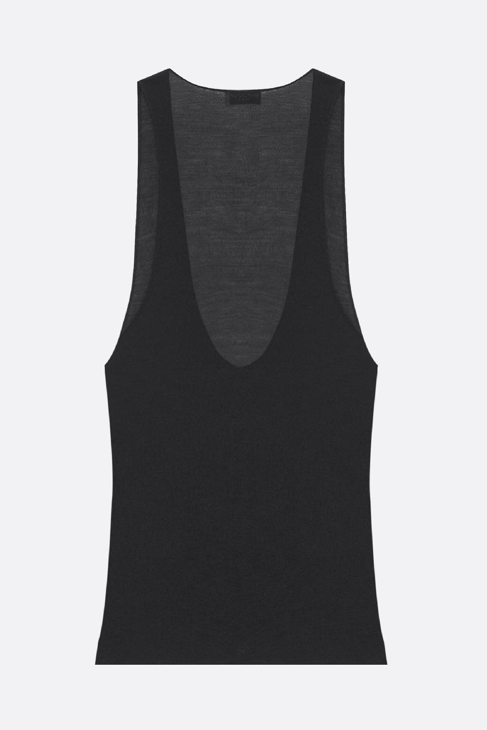 SAINT LAURENT Top Smanicato In Jersey Di Seta