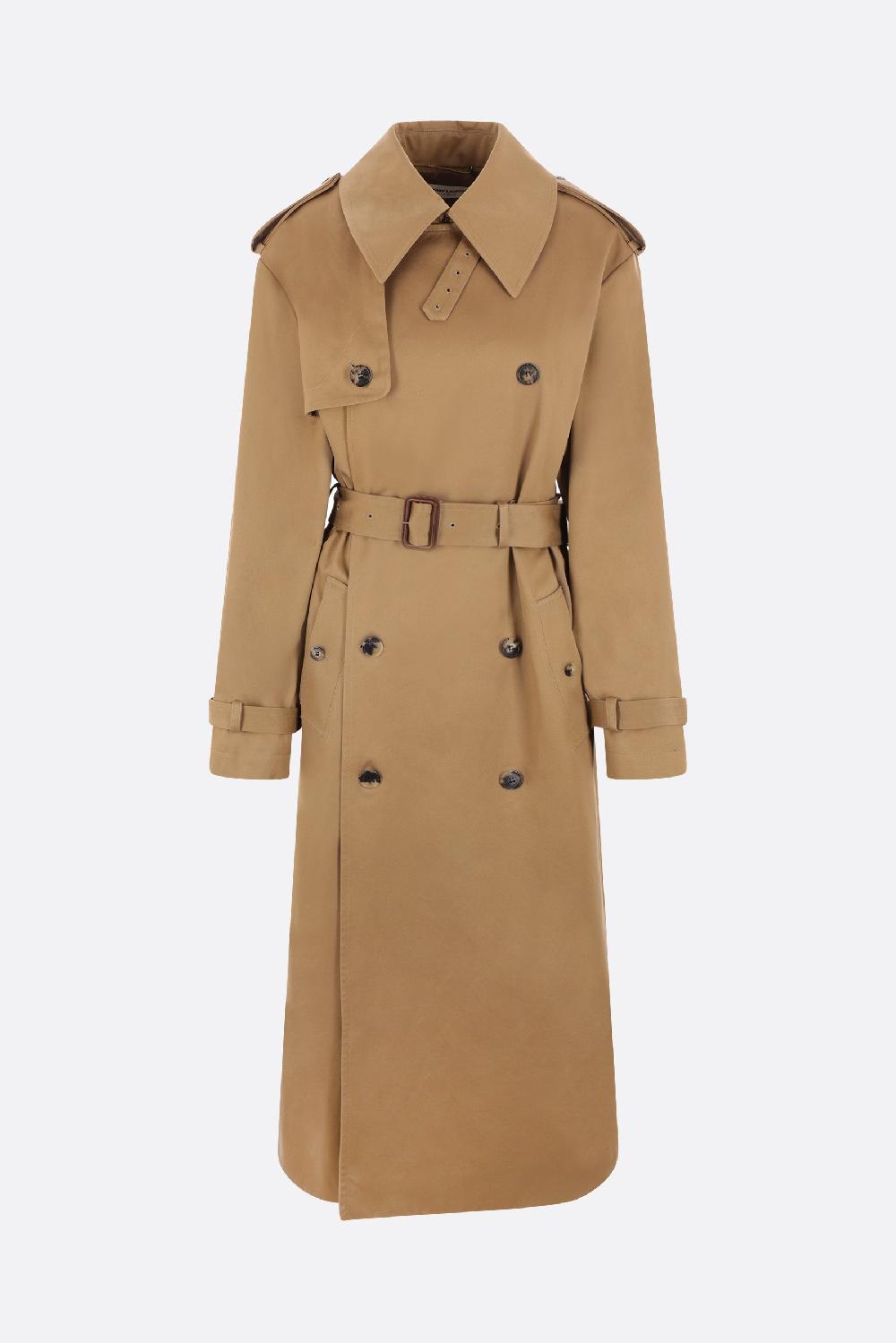 SAINT LAURENT trench oversize in serge di cotone