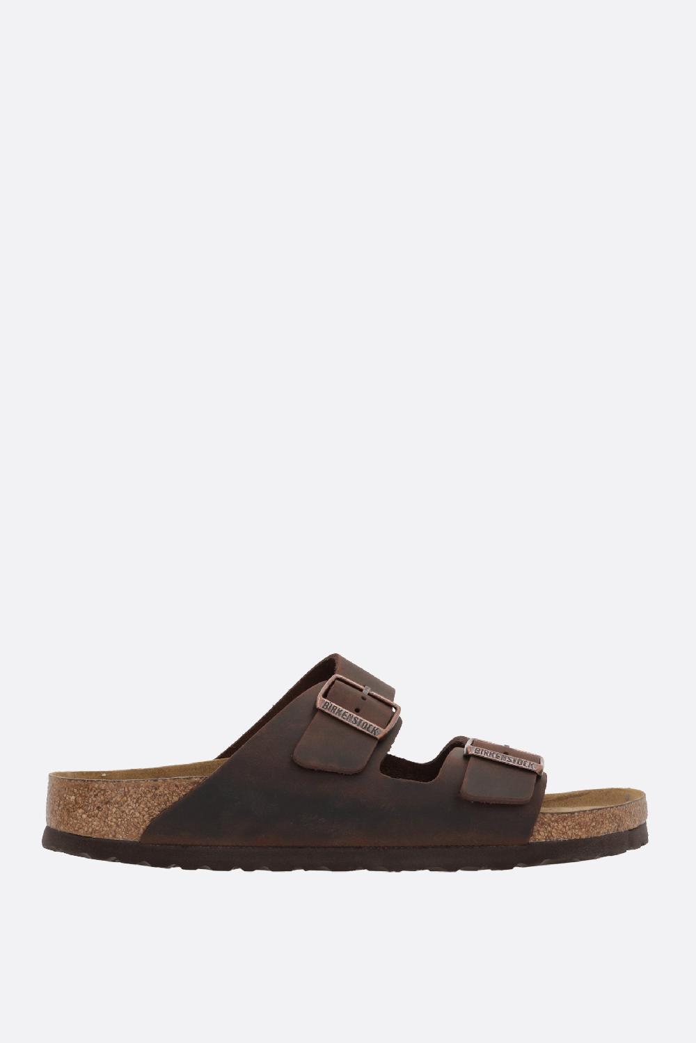 BIRKENSTOCK sandalo flat Arizona BS in pelle oliata (Narrow Fit)