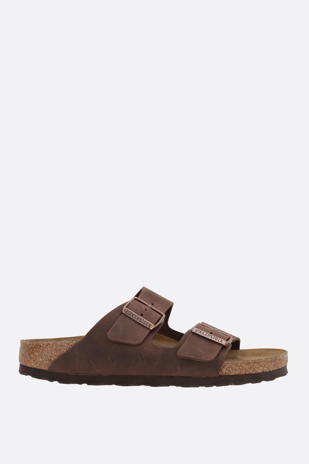 BIRKENSTOCK sandalo flat Arizona BS in pelle oliata (Narrow Fit)