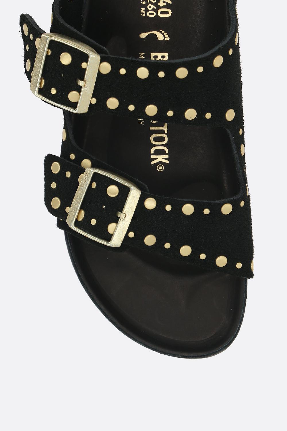 BIRKENSTOCK Sandalo Flat Arizona Rivet Border In Suede (Narrow Fit)