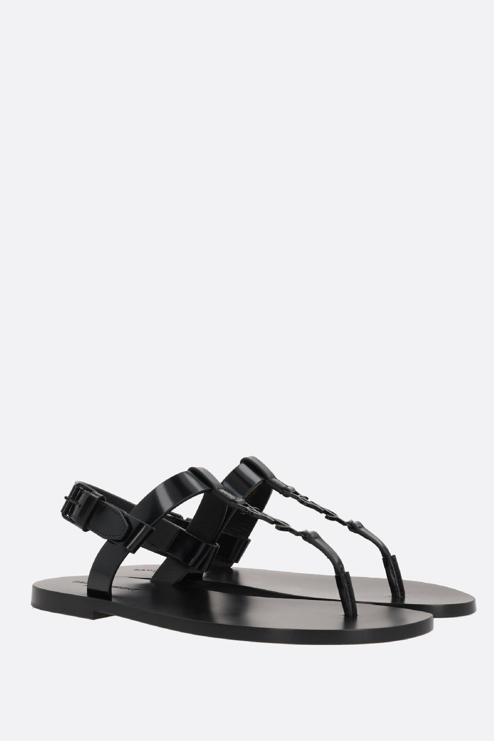 SAINT LAURENT Sandalo Infradito Cassandre In Pelle Spazzolata