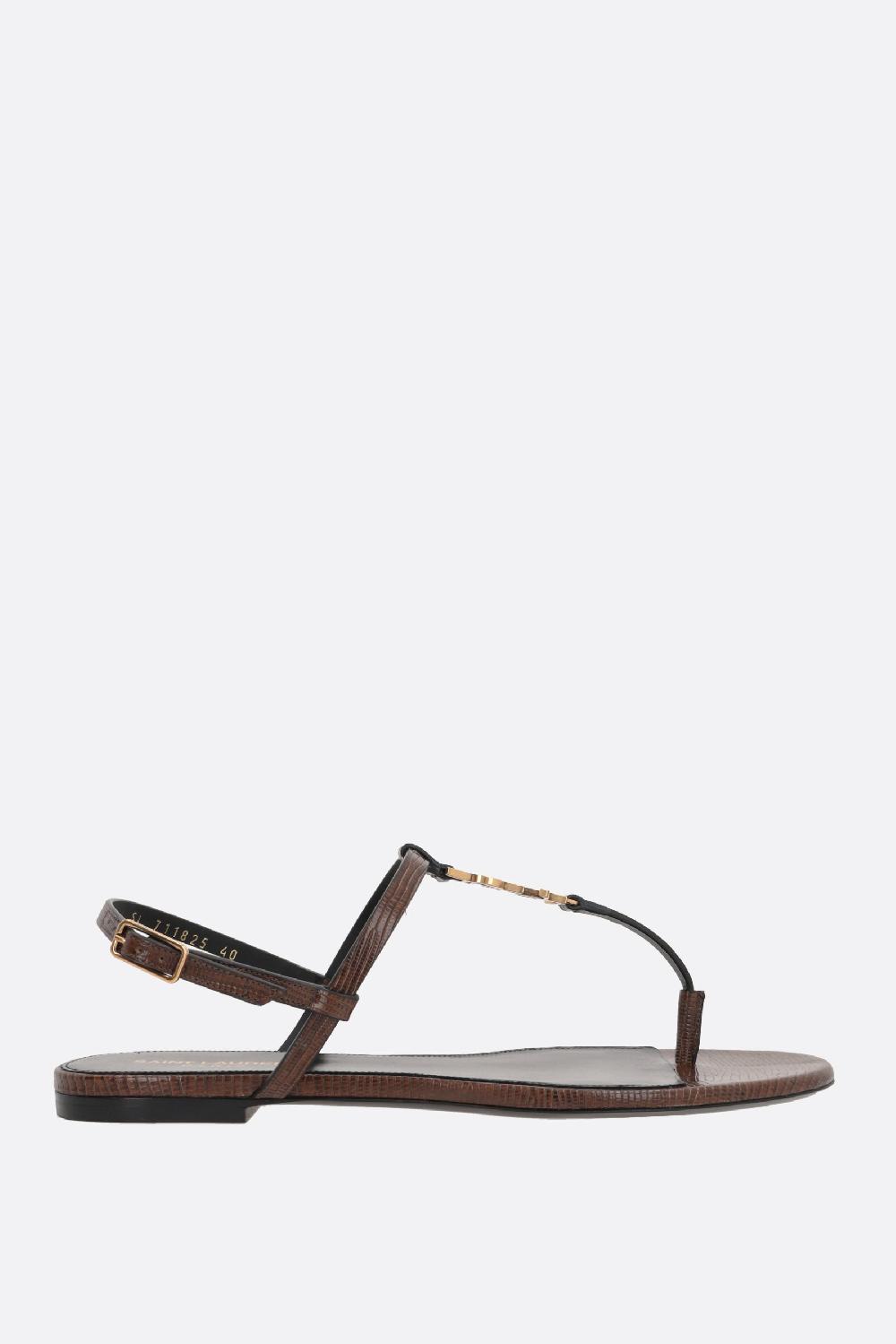 SAINT LAURENT sandalo infradito Cassandre in pelle stampa lucertola