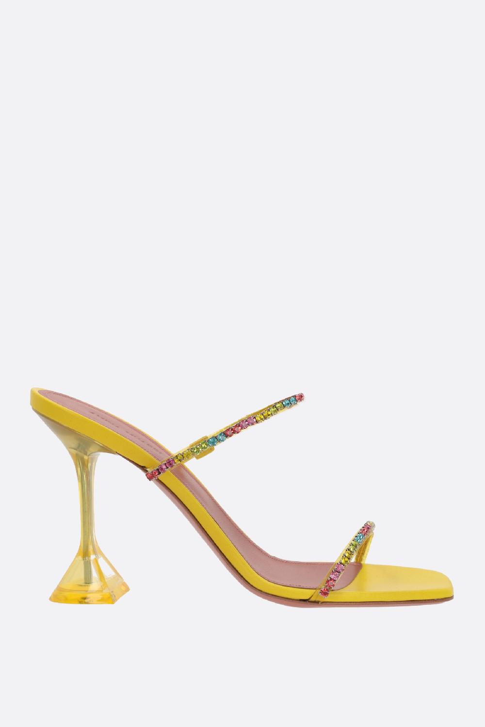 AMINA MUADDI sandalo mule Gilda in pelle liscia e PVC