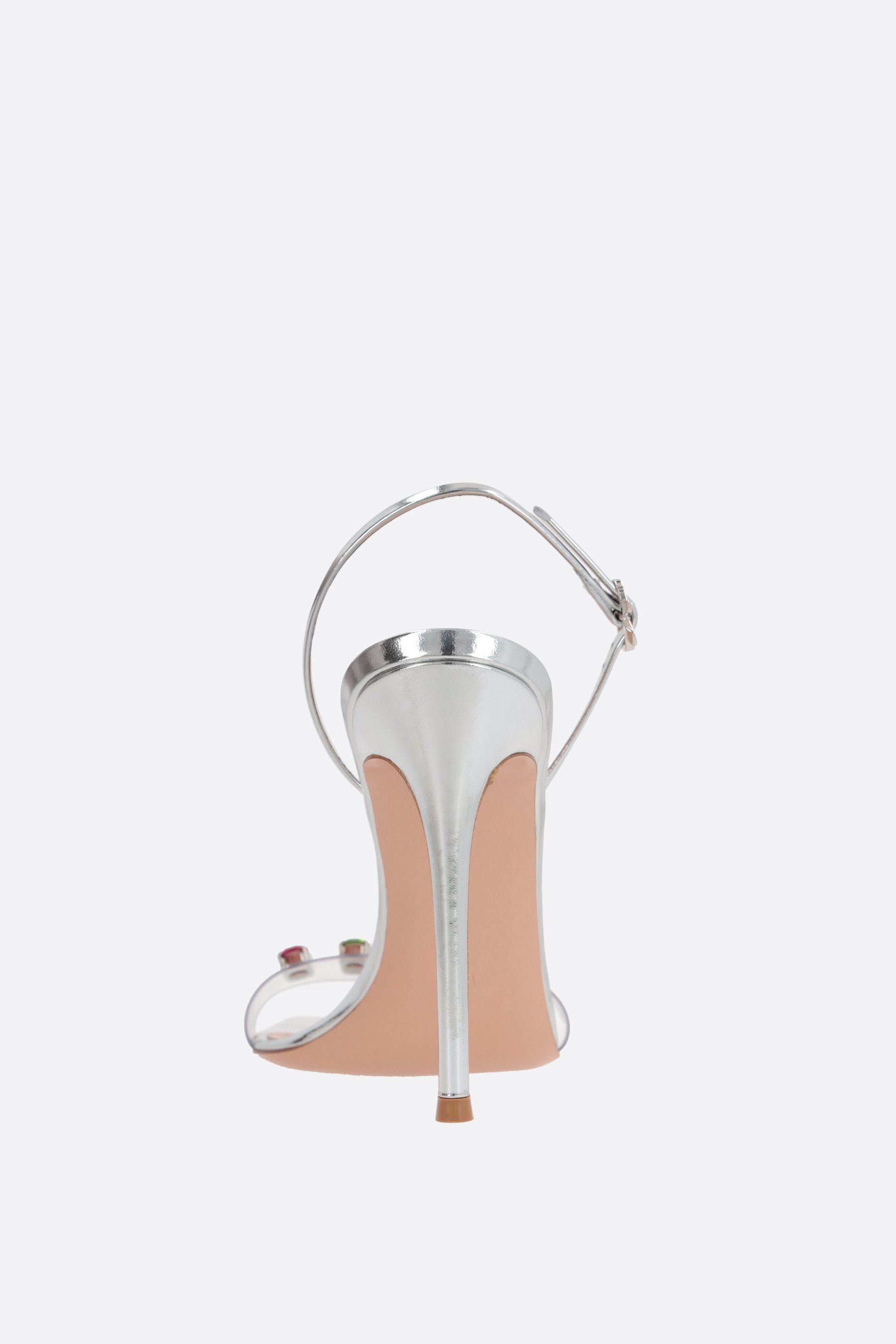 GIANVITO ROSSI Sandalo Ribbon Candy In Pelle Laminata E Plexiglass