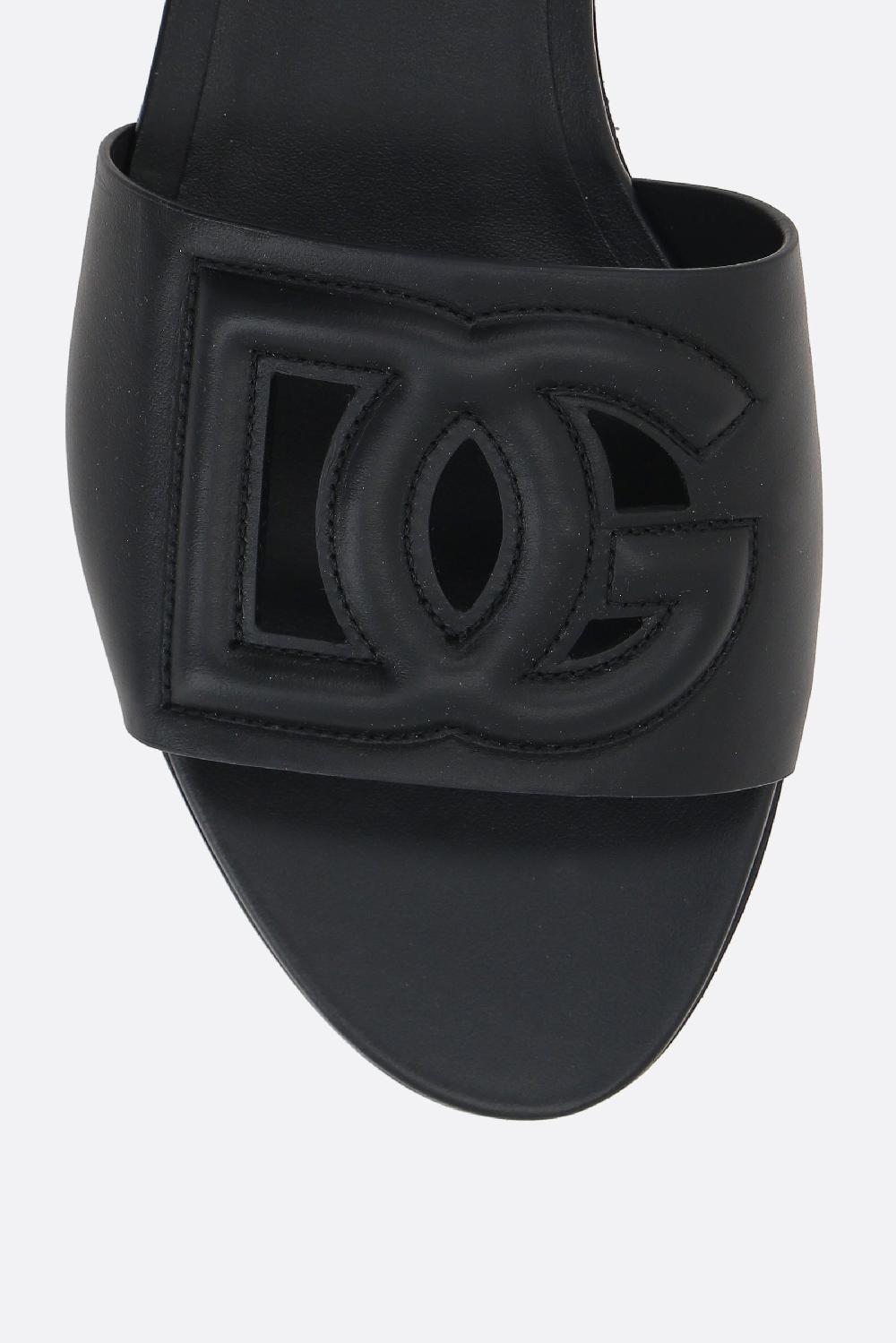 DOLCE & GABBANA Sandalo Slide In Pelle Liscia Con Logo DG Millennials