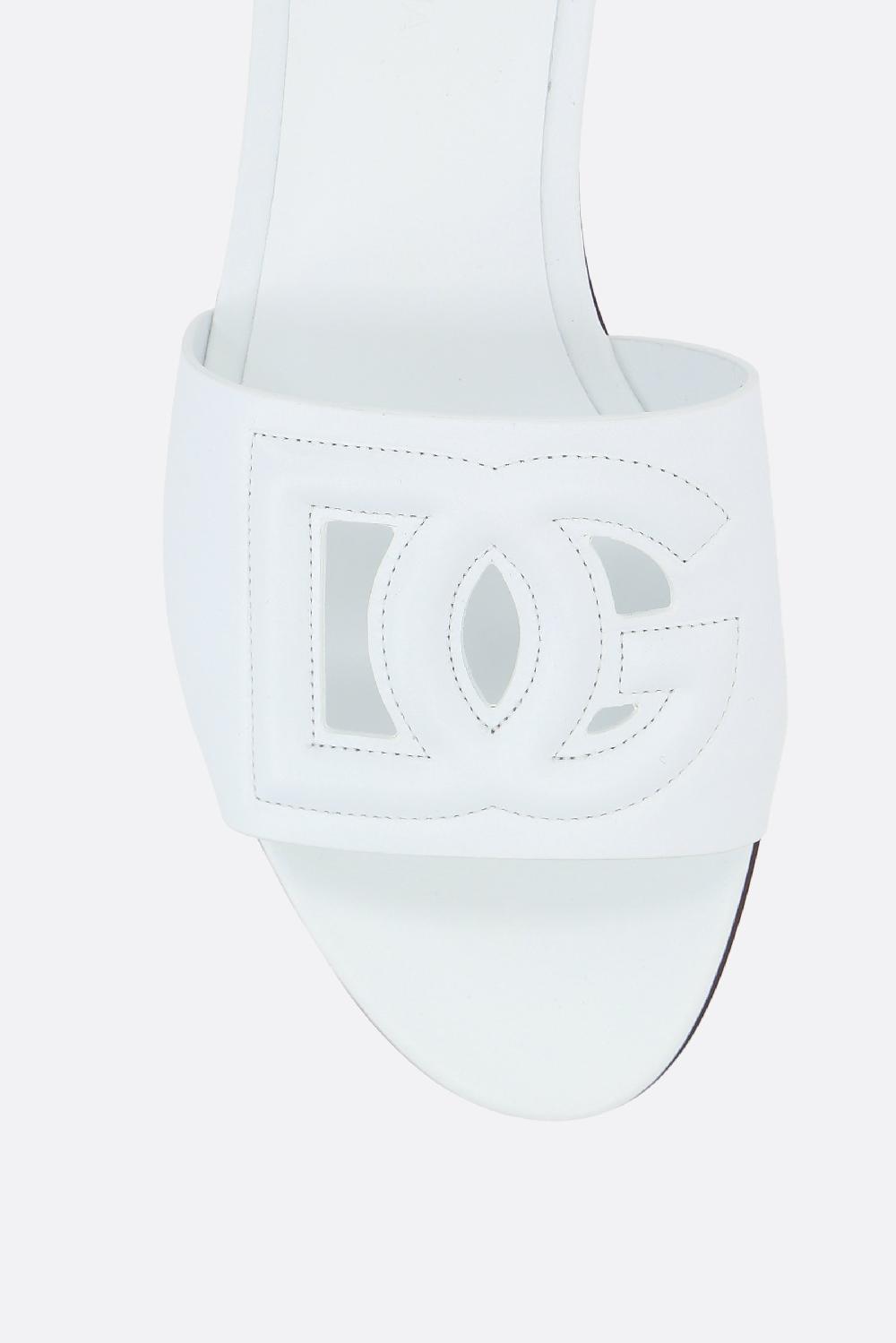 DOLCE & GABBANA Sandalo Slide In Pelle Liscia Con Logo DG Millennials