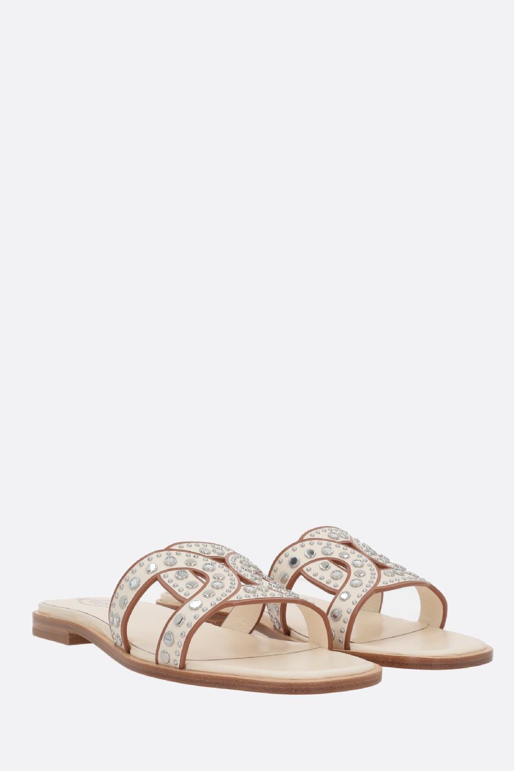 TOD'S Sandalo Slide Kate In Pelle Liscia Con Borchie