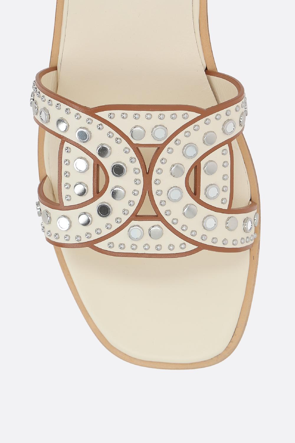 TOD'S Sandalo Slide Kate In Pelle Liscia Con Borchie