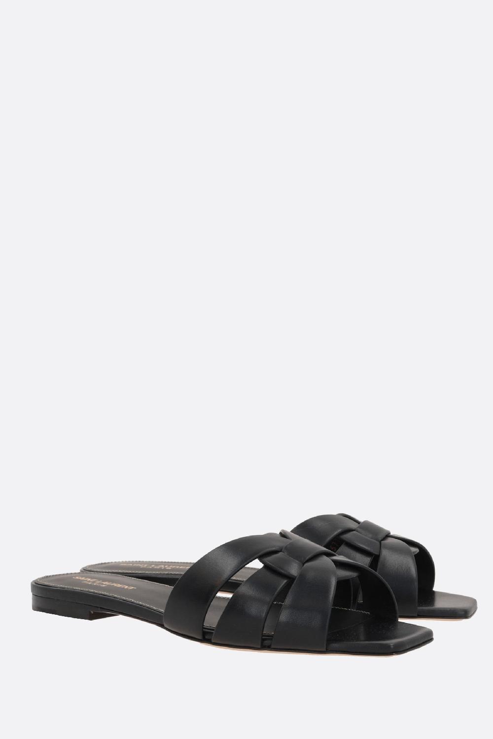 SAINT LAURENT Sandalo Slide Tribute In Pelle Liscia