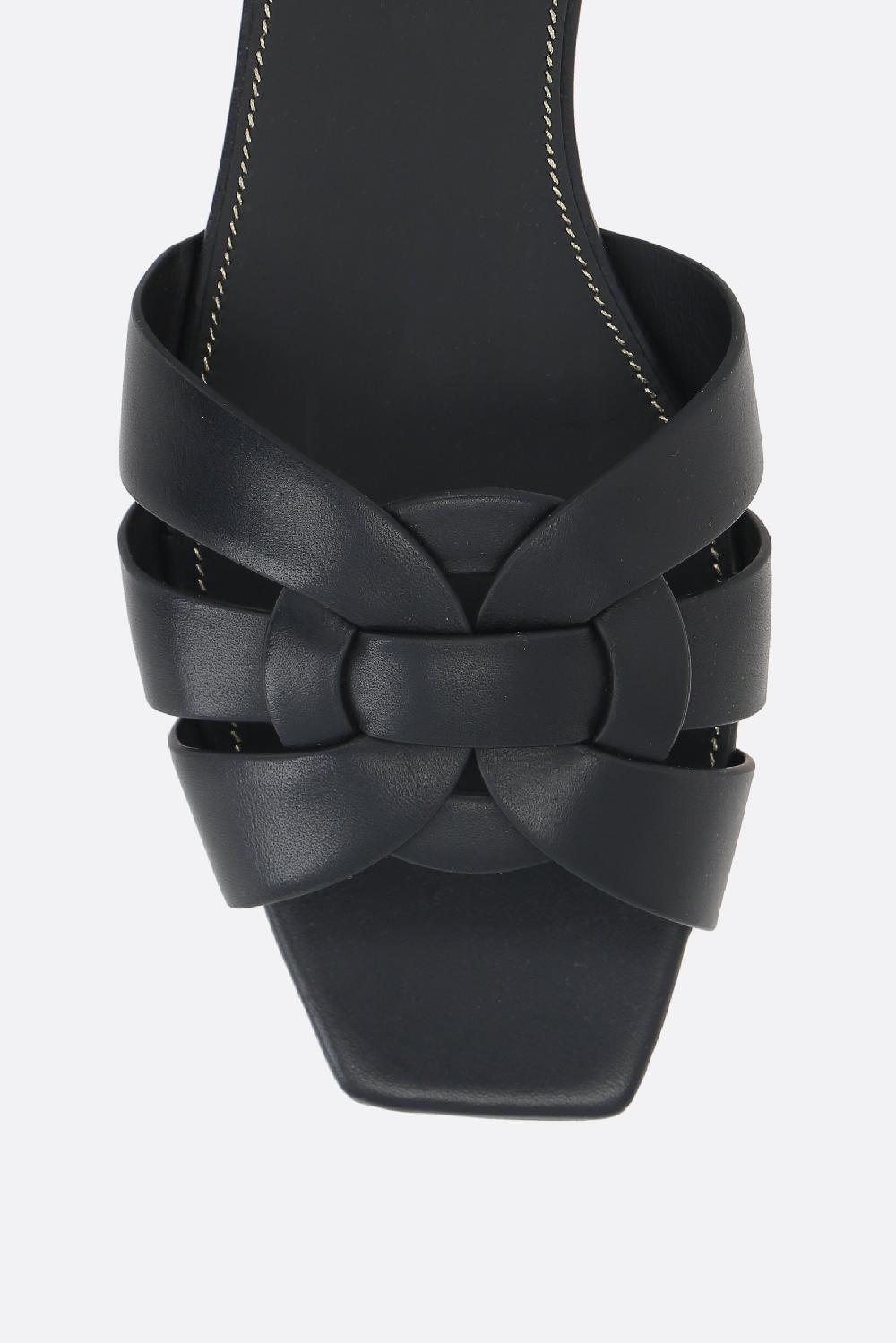 SAINT LAURENT Sandalo Slide Tribute In Pelle Liscia