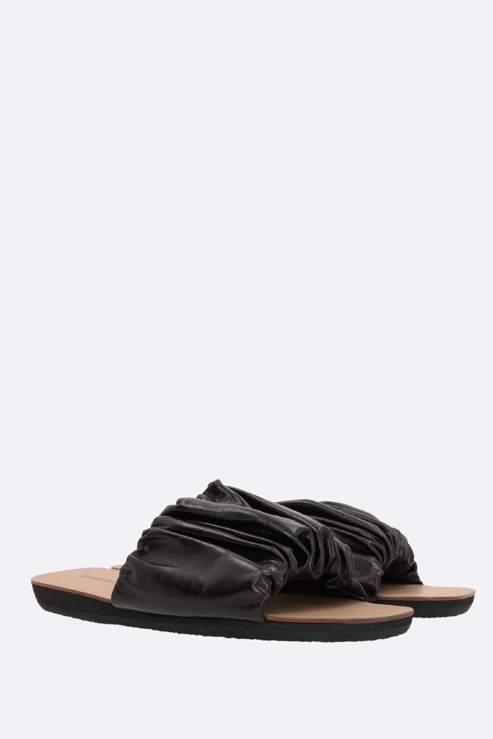 JIL SANDER Sandalo Slide Tripon In Pelle Arricciata