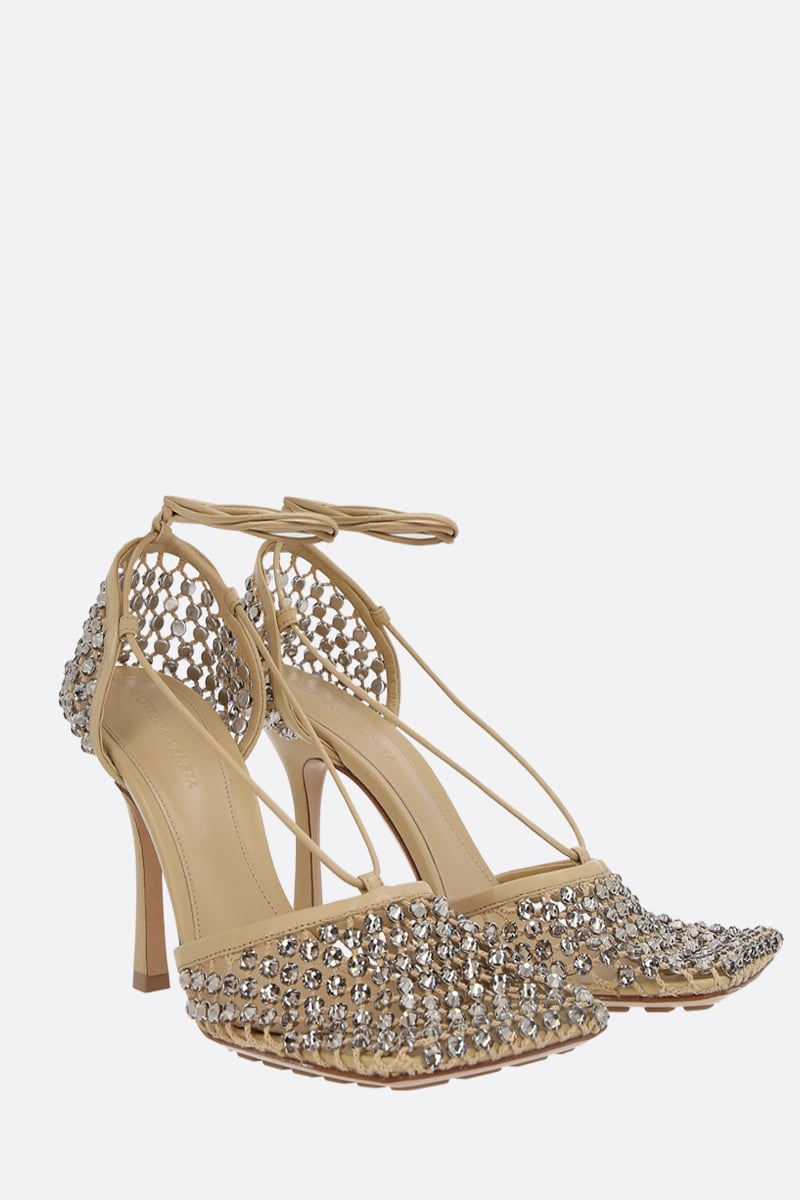 BOTTEGA VENETA Sandalo Sparkle Stretch In Pelle E Mesh Con Cristalli