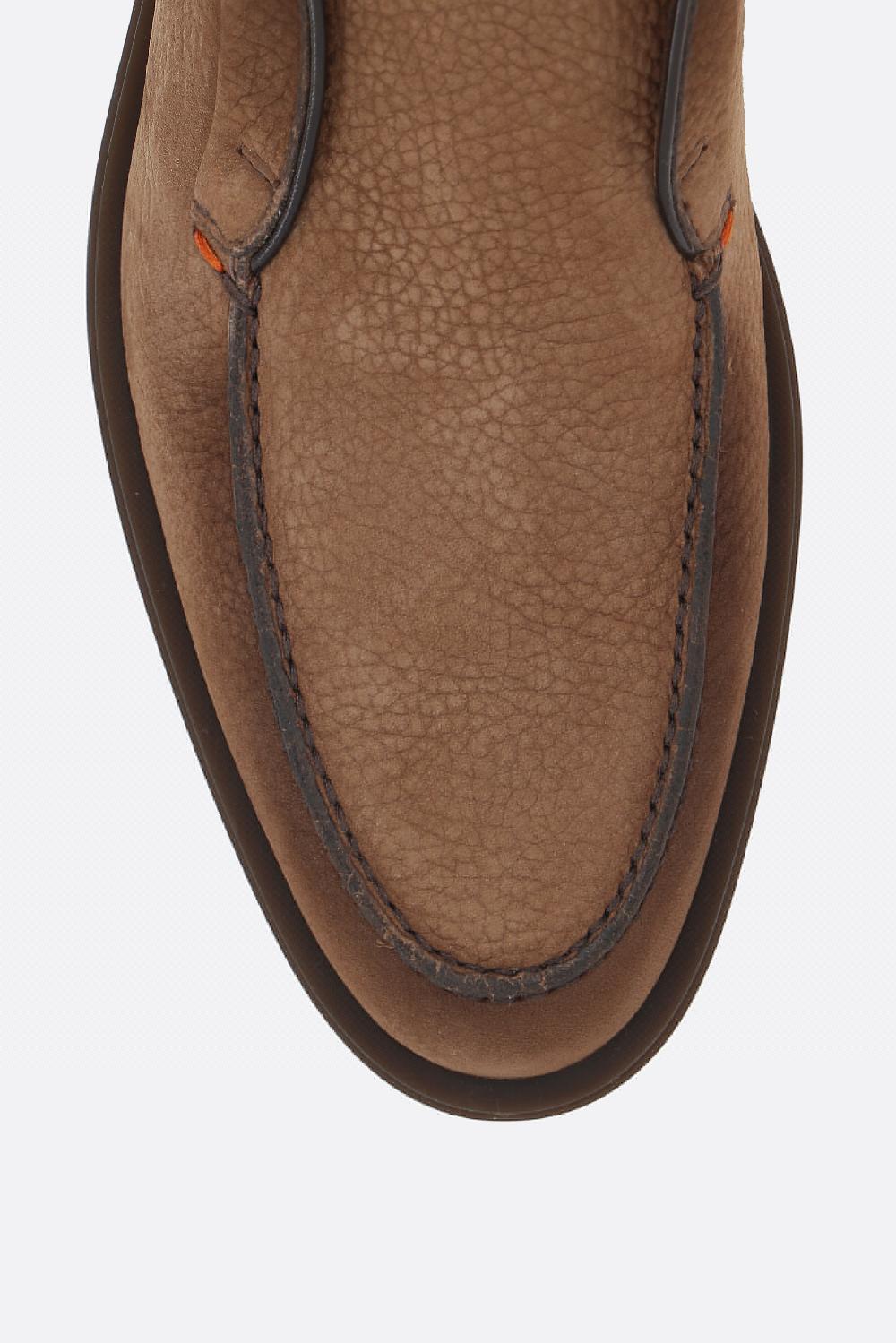 SANTONI Polacchino Slip-on In Nabuk