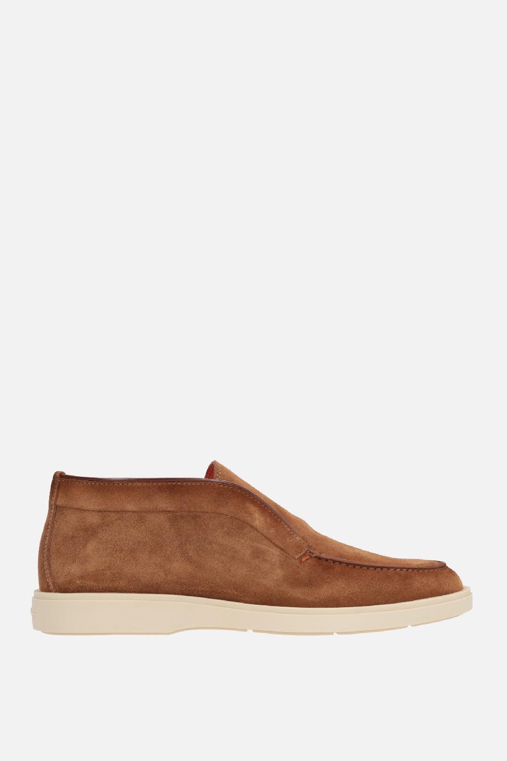 SANTONI polacchino slip-on in suede