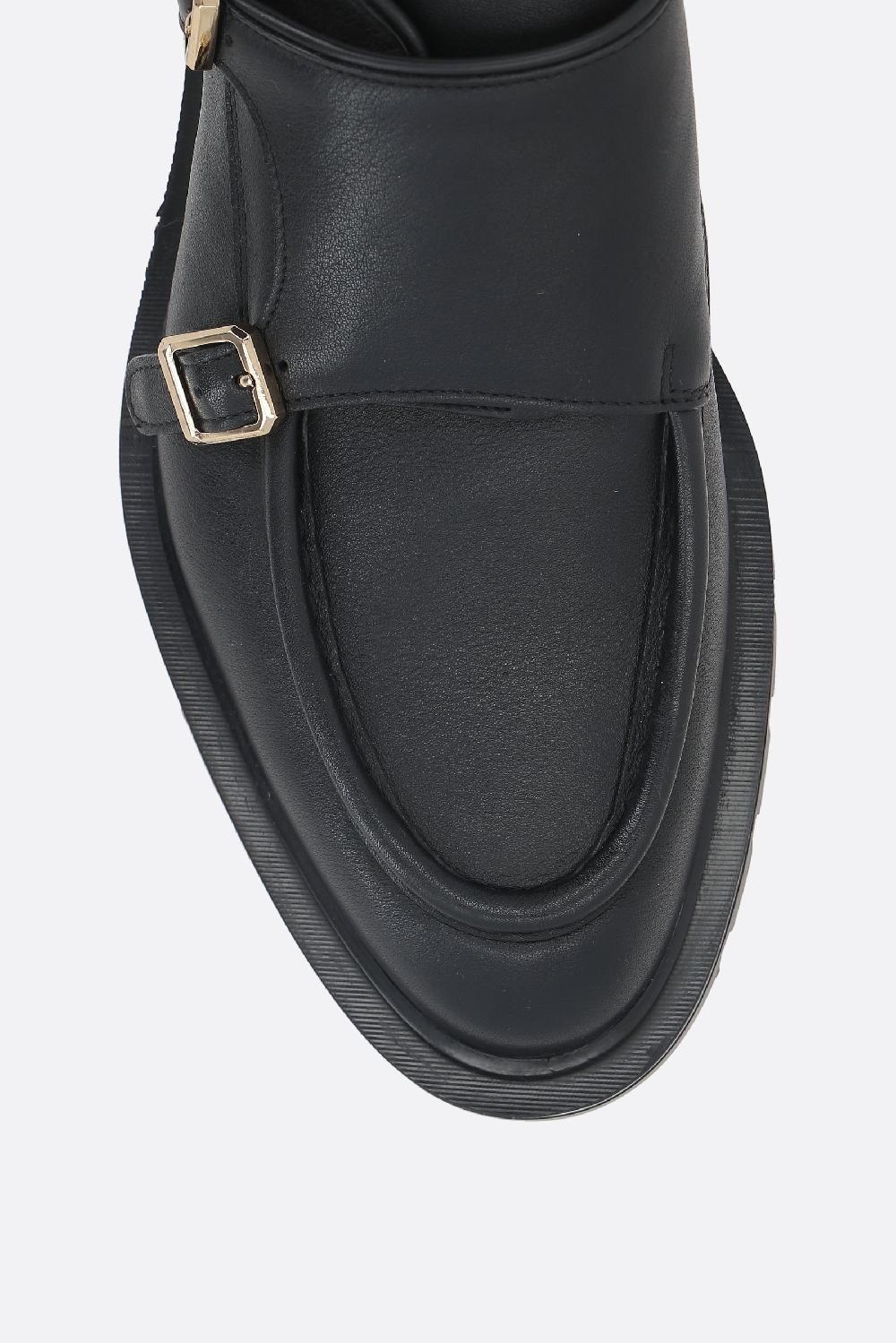 SANTONI Scarpa Monk In Pelle Liscia