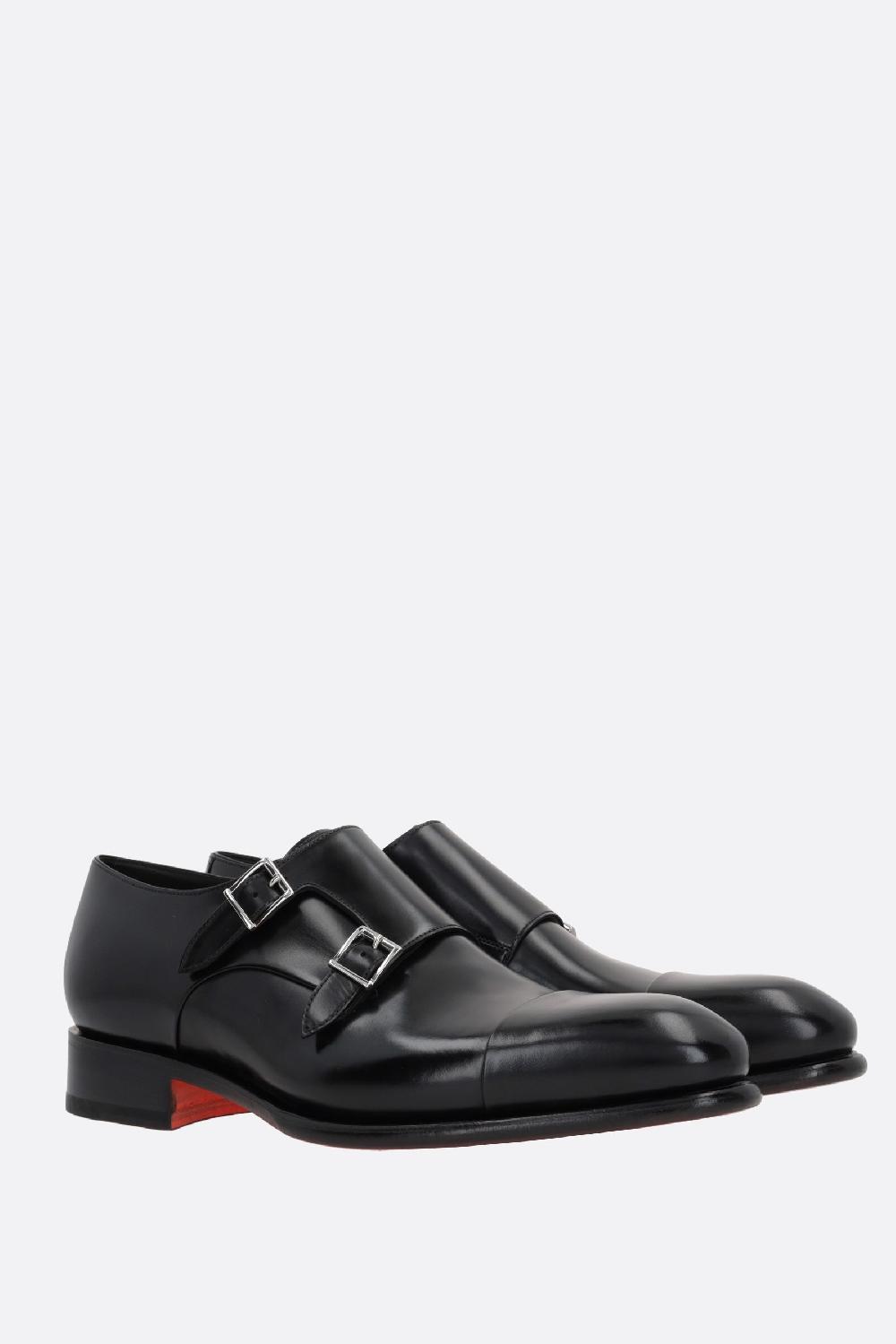 SANTONI Scarpa Monk In Pelle Lucida