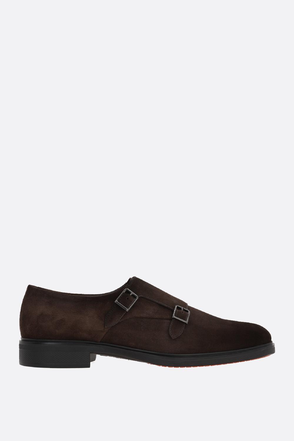 SANTONI scarpa monk in suede