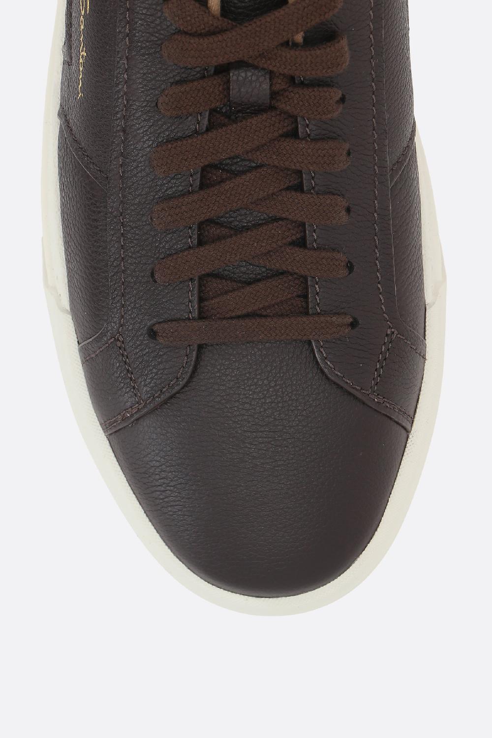 SANTONI Sneaker Double Buckle In Pelle Martellata