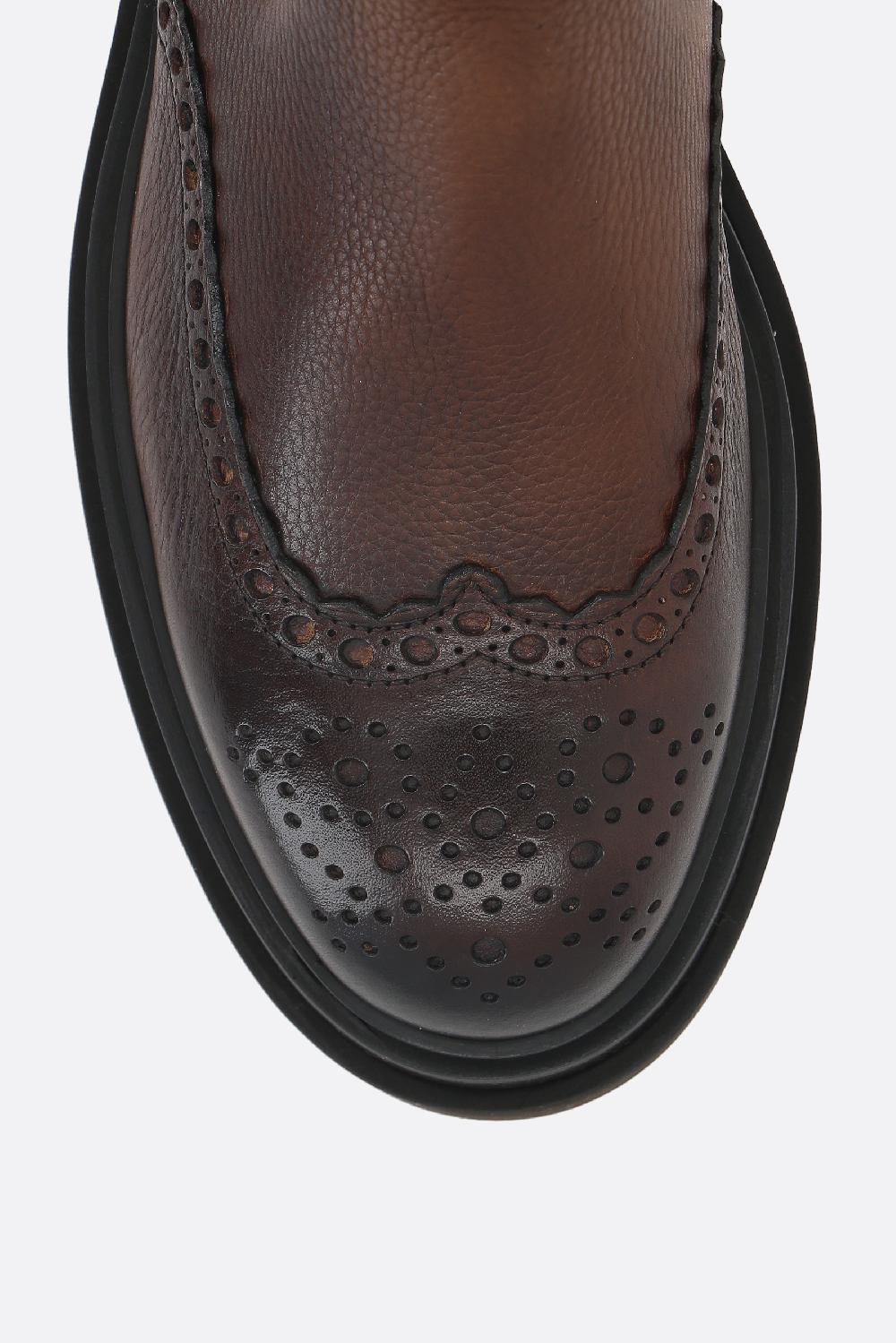 SANTONI Stivaletto Blockage In Pelle Matellata